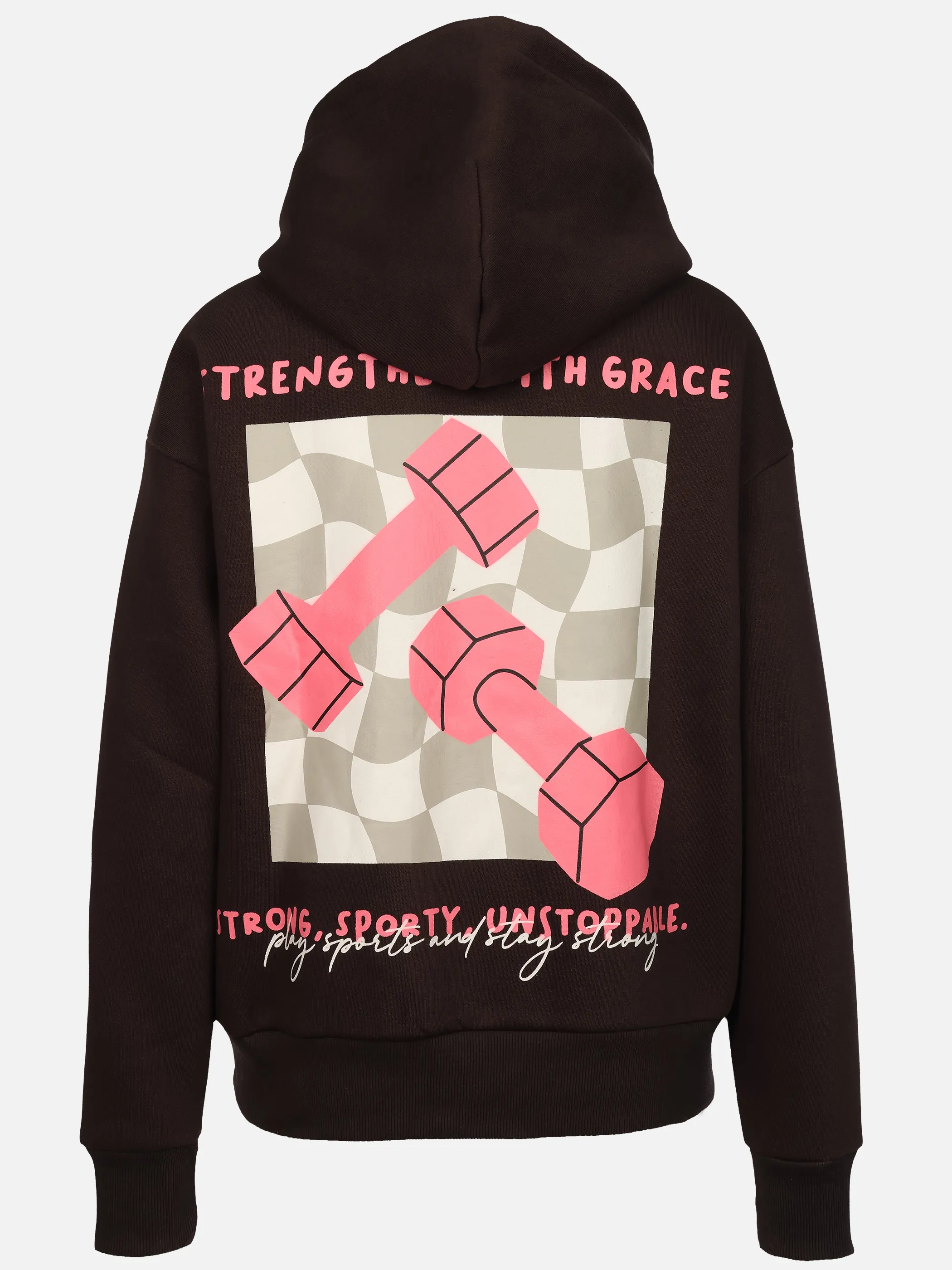 Grinario Sports Da-Hoodie, m. Backprint Braun 929986 21400 2
