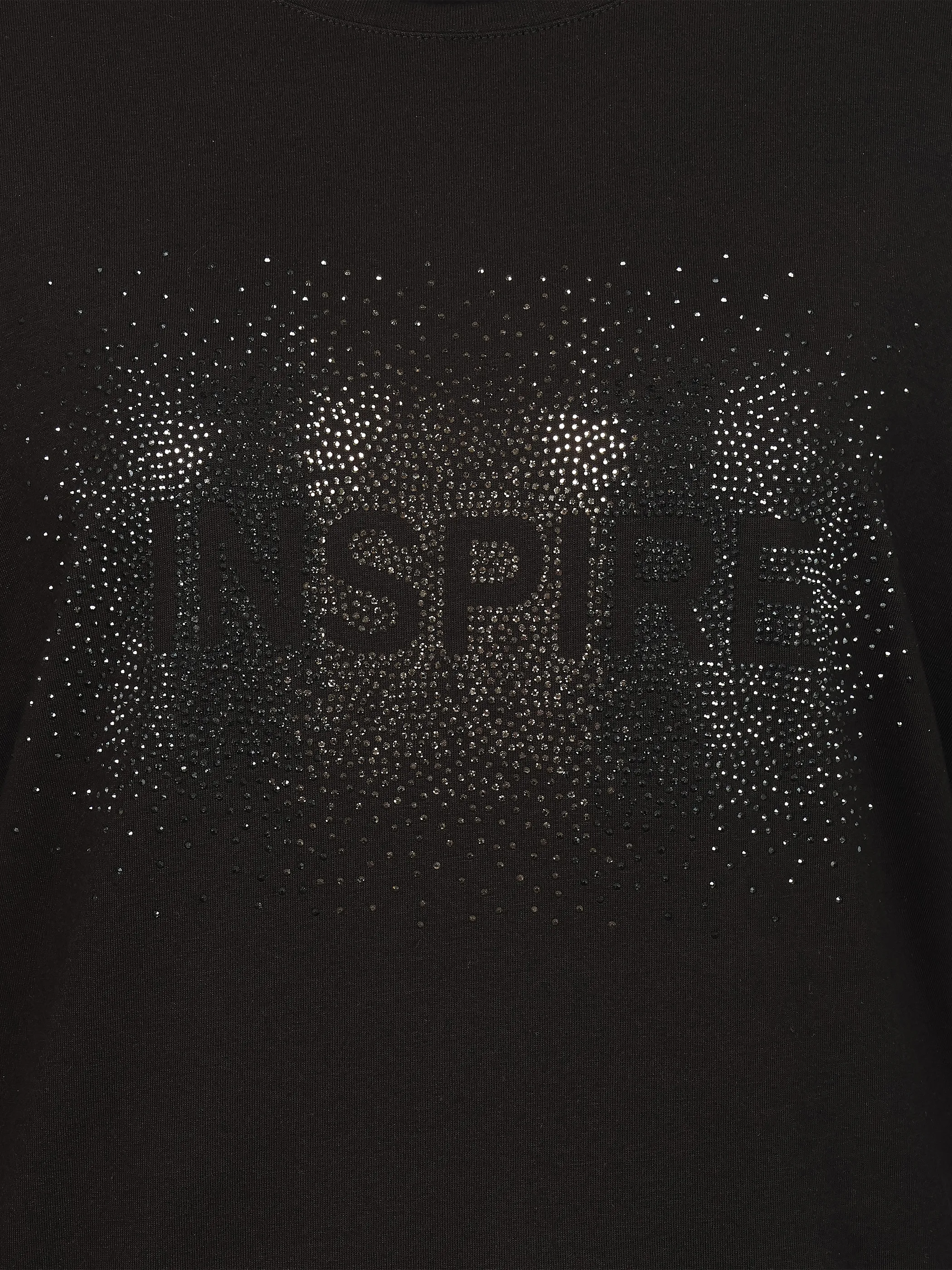 Lisa Tossa Da.Langarmshirt m. Strassprint Schwarz 933071 BLACK 3