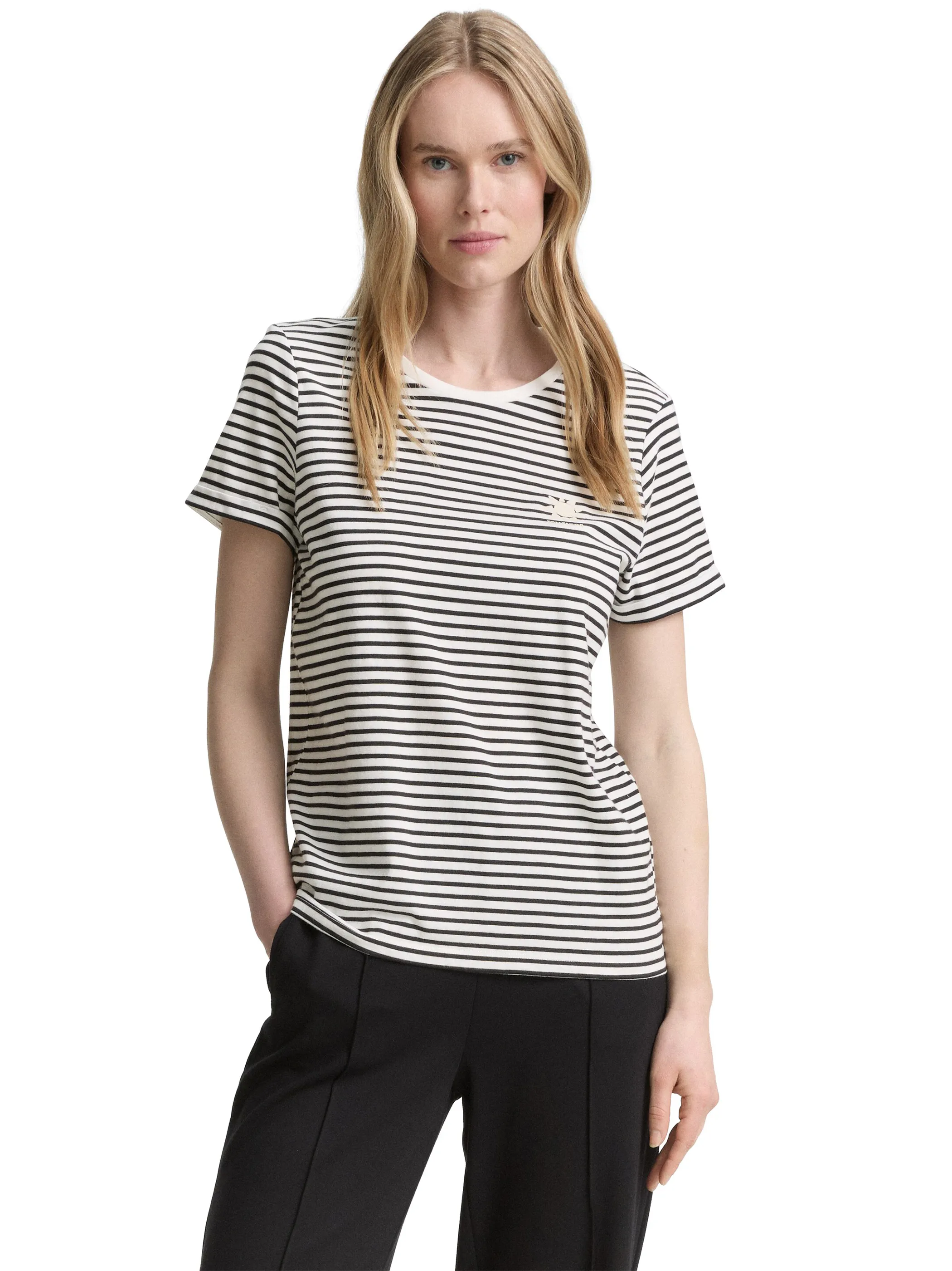 Tom Tailor 1046440 T-shirt stripe crew neck Schwarz 910039 38148 3 Tom Tailor 1046440 T-shirt stripe crew neck Schwarz 910039 38148 3