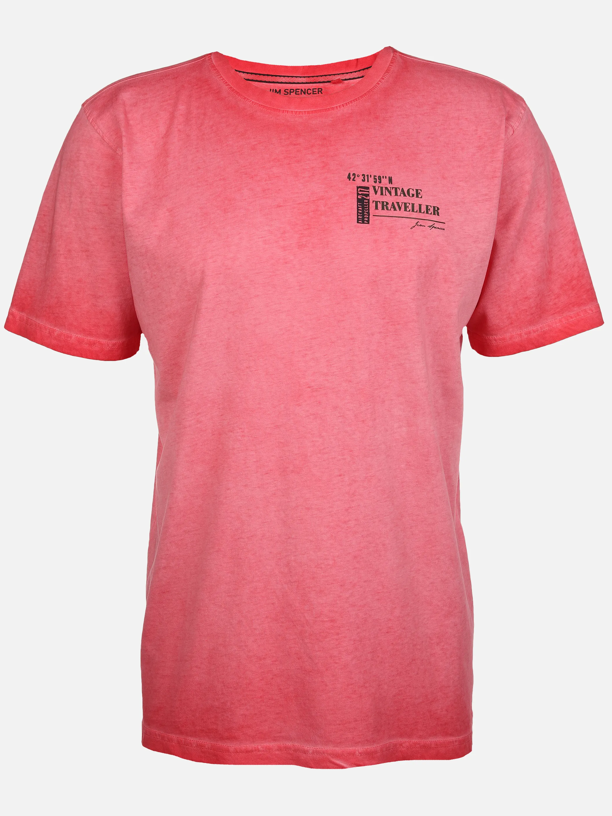 Jim Spencer He. T-Shirt 1/2 Arm uni Stickerei Rot 893218 CORALE 1