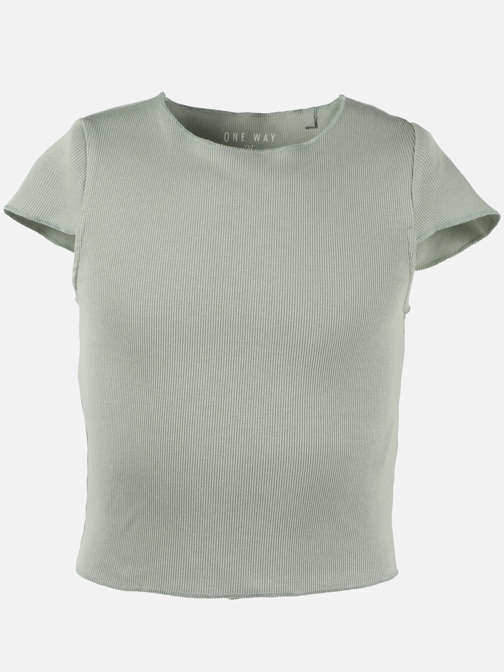 One Way JM basic Ripp T-Shirt in grün und weiß Grün 907396 GRÜN 1