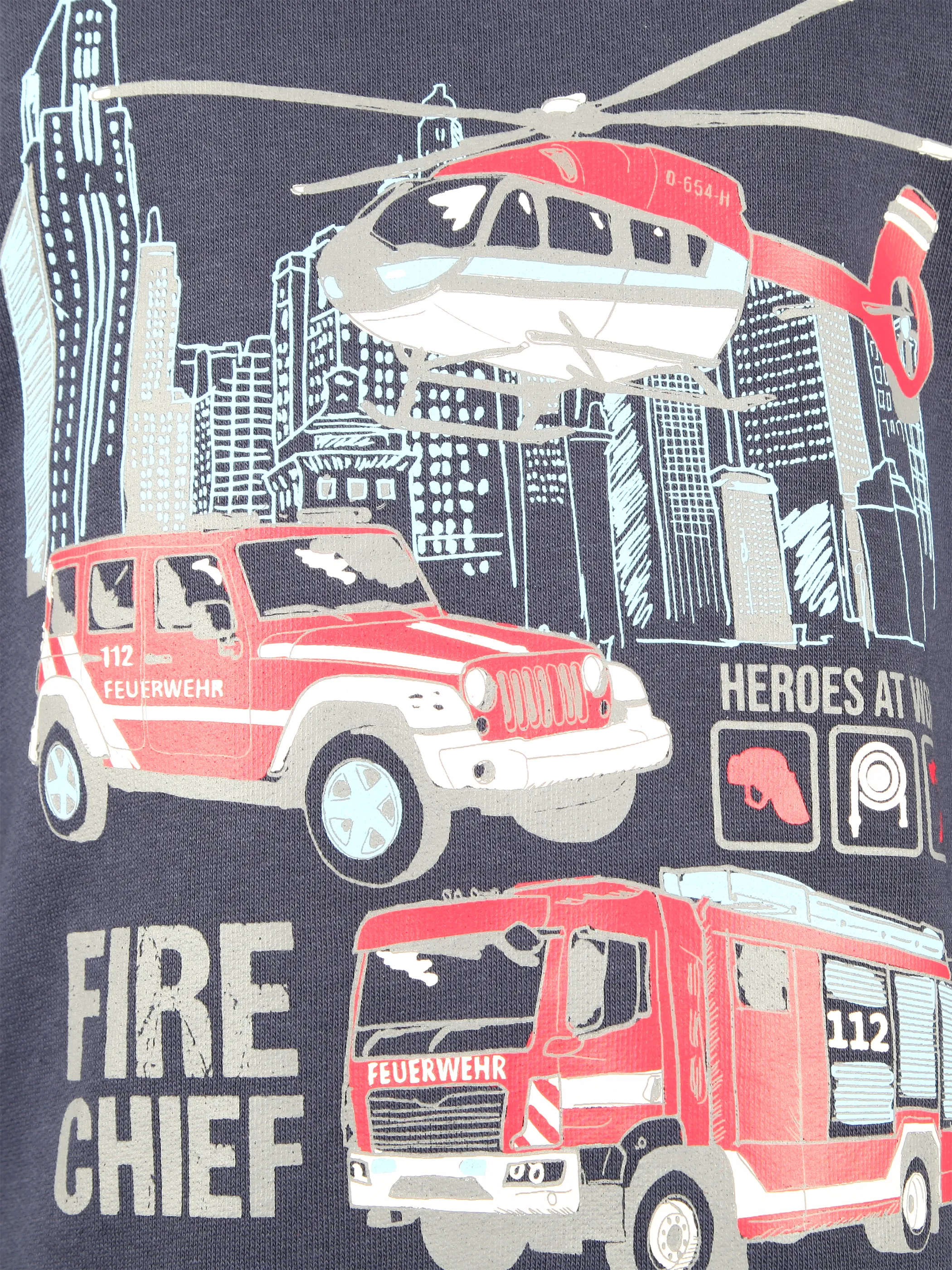 One Way KJ Sweatshirt mit Feuerwehr Print in blau Blau 913466 BLAU 3