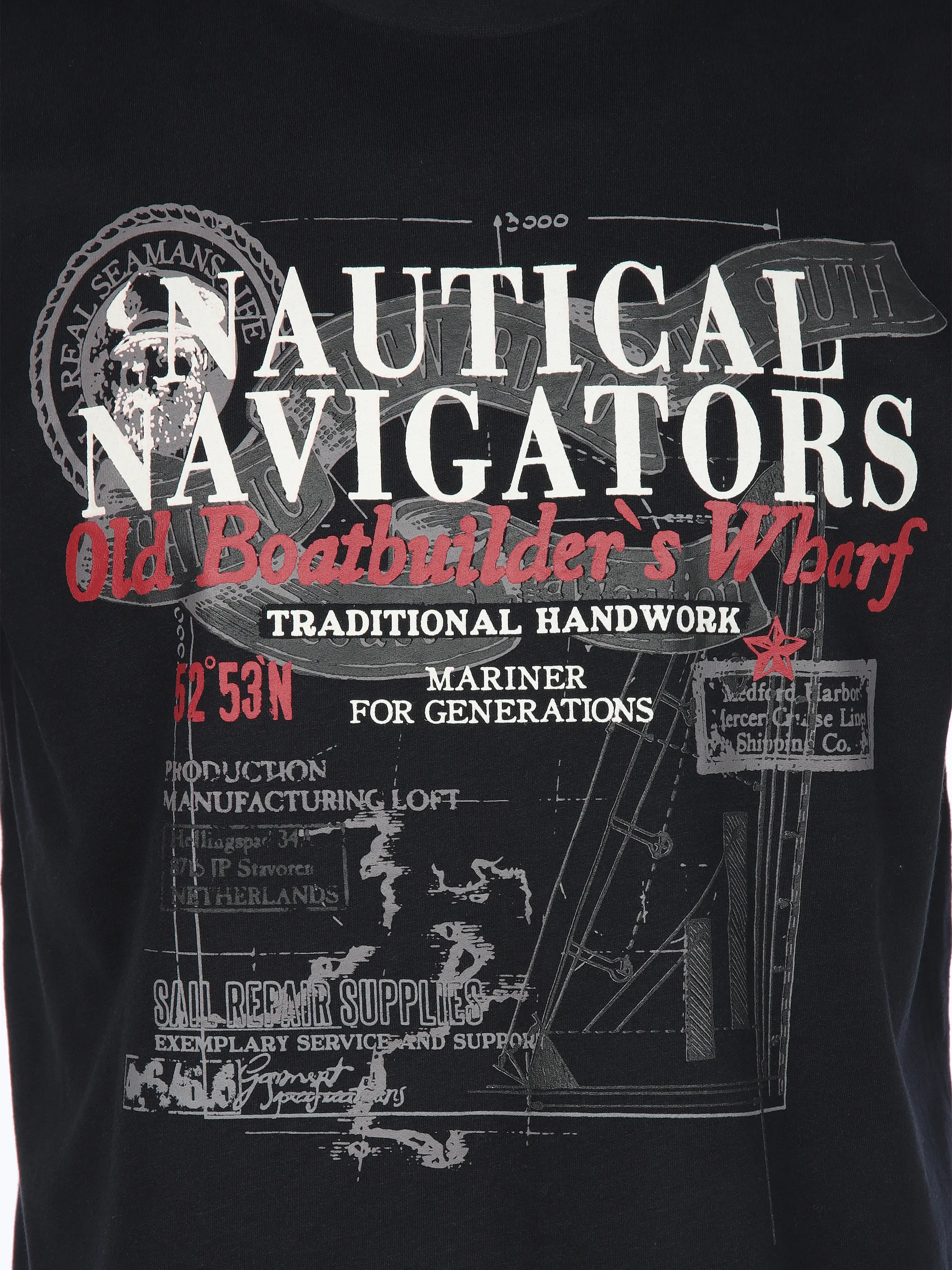 Jim Spencer He. T-Shirt 1/2 Arm Druck Blau 906246 NAVY 3