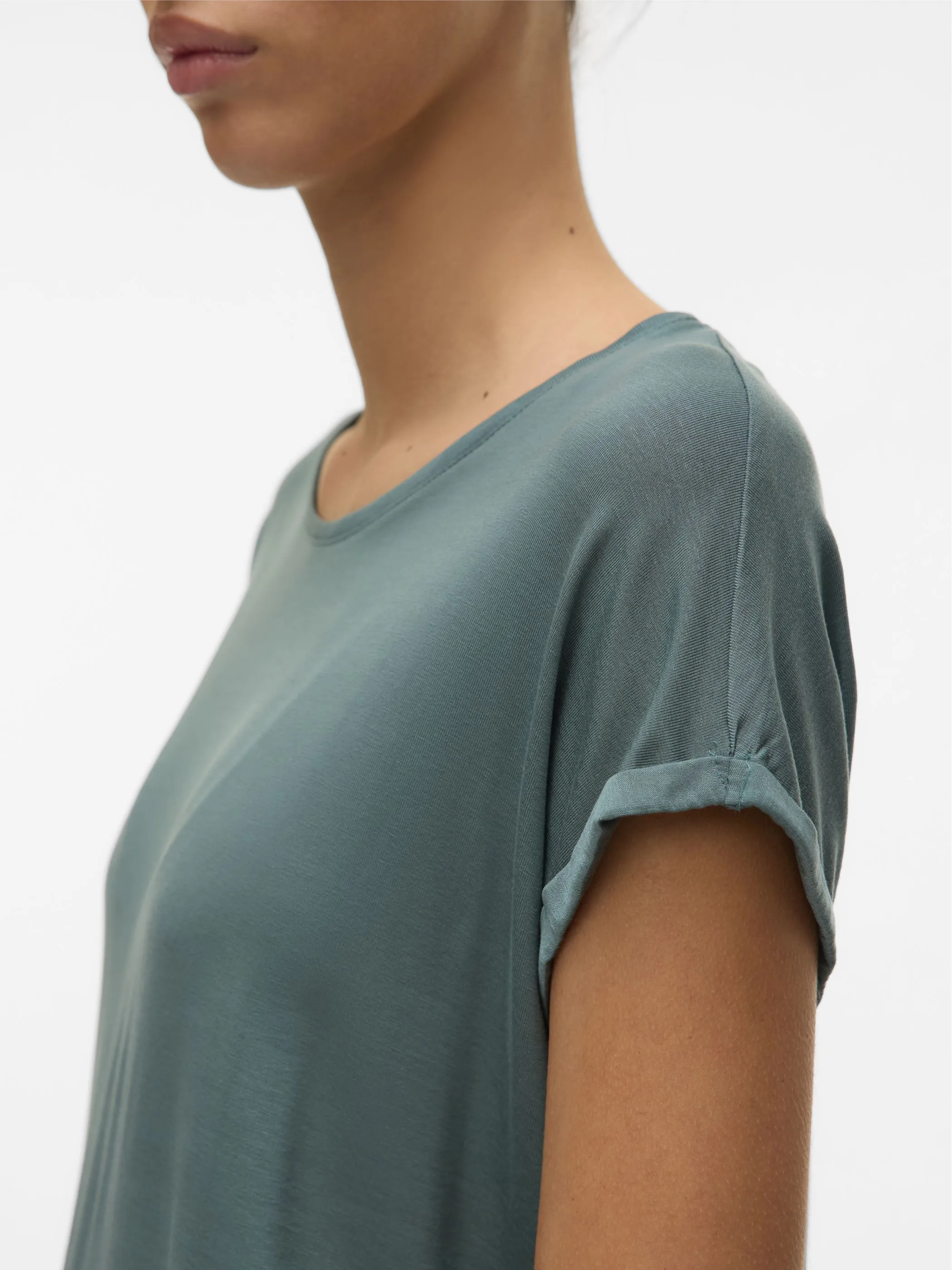 Vero Moda 10284468 VMAVA PLAIN SS TOP GA Grün 873829 185518 3