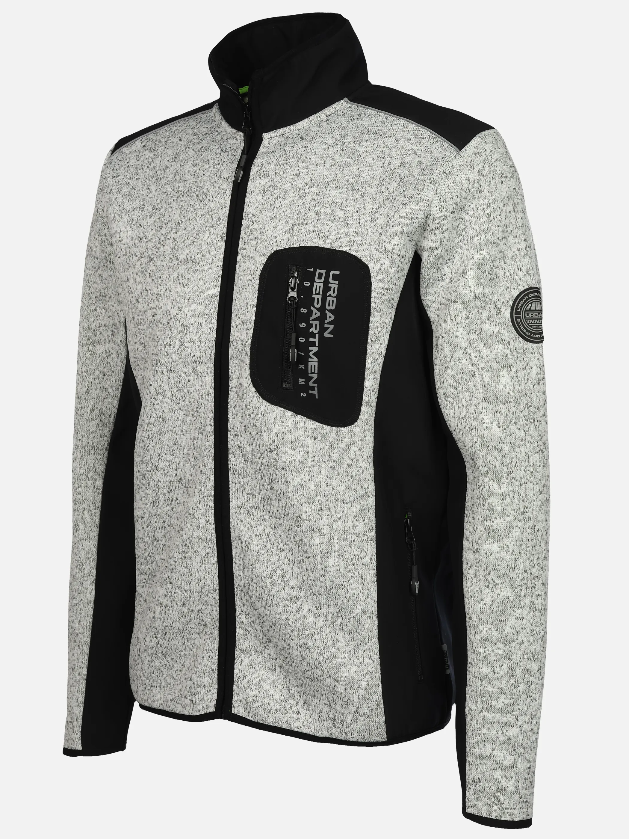 Worker He. Strickfleecejacke neon Grau 929263 GREY ME 3
