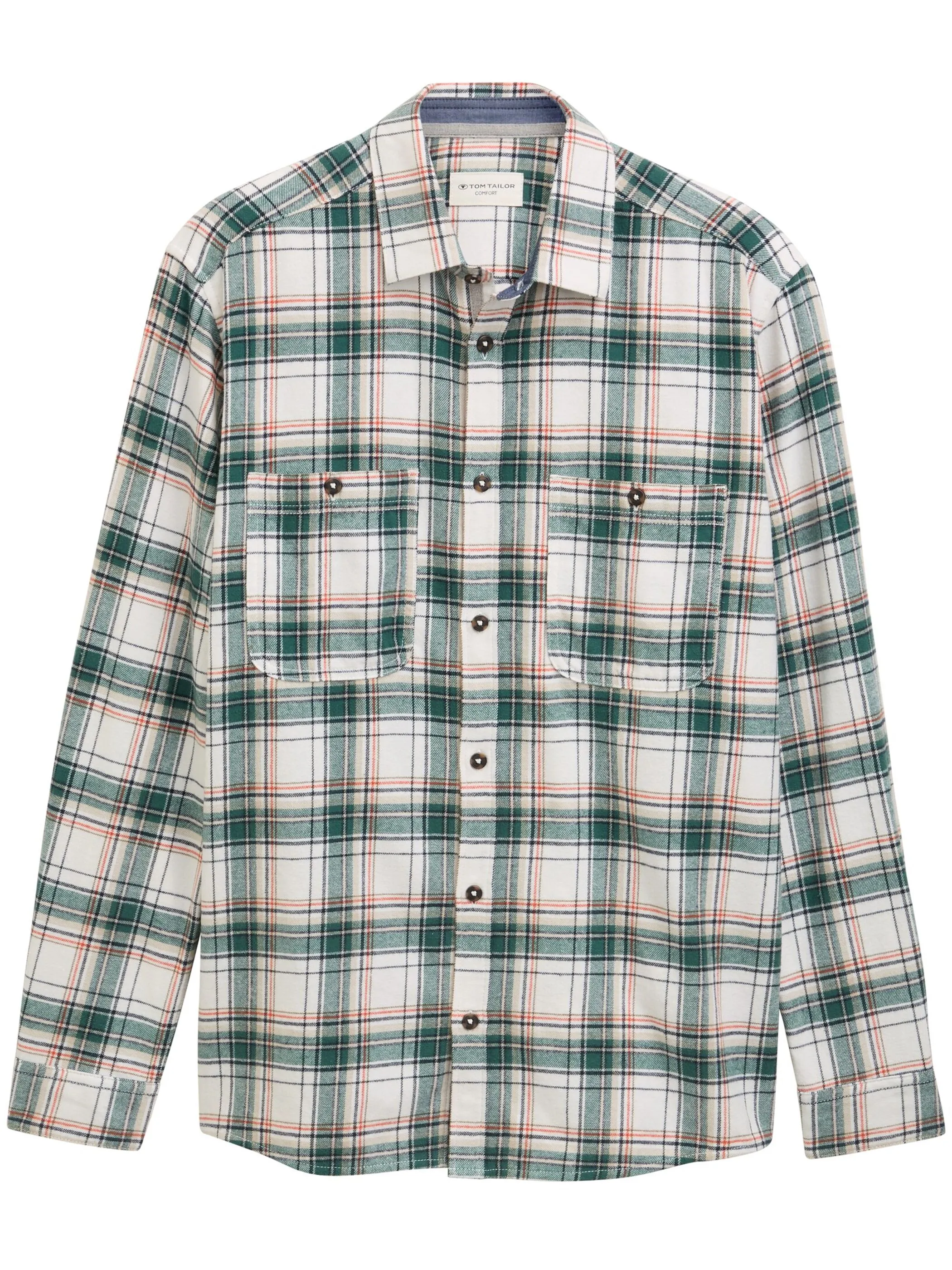 Tom Tailor 1047337 comfort checked shirt Weiß 914818 38515 1