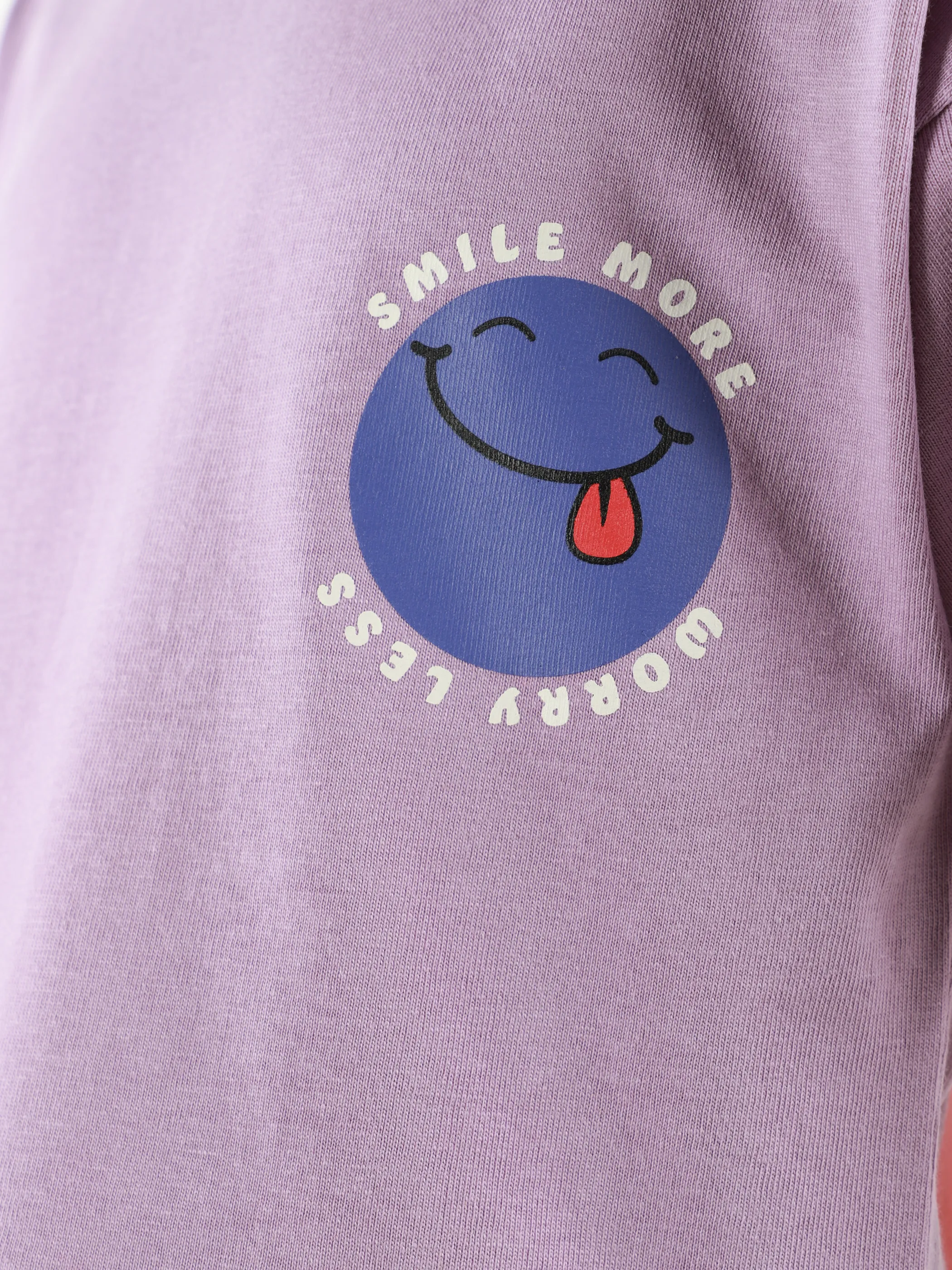 One Way MB T-Shirt mit Smiley Backprint in lila Lila 921628 LILAC 3