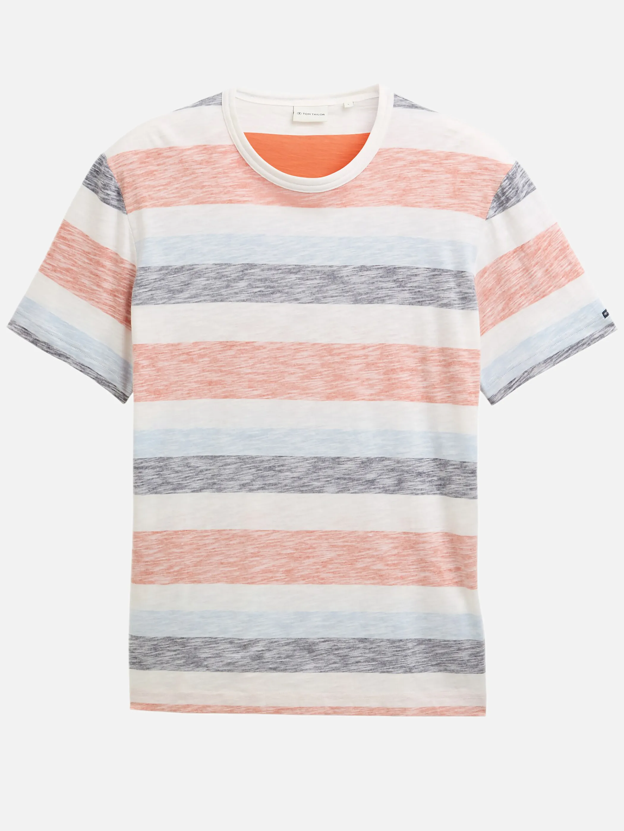 Tom Tailor 1046722 inside printed stripe t-shirt Orange 910666 38130 1