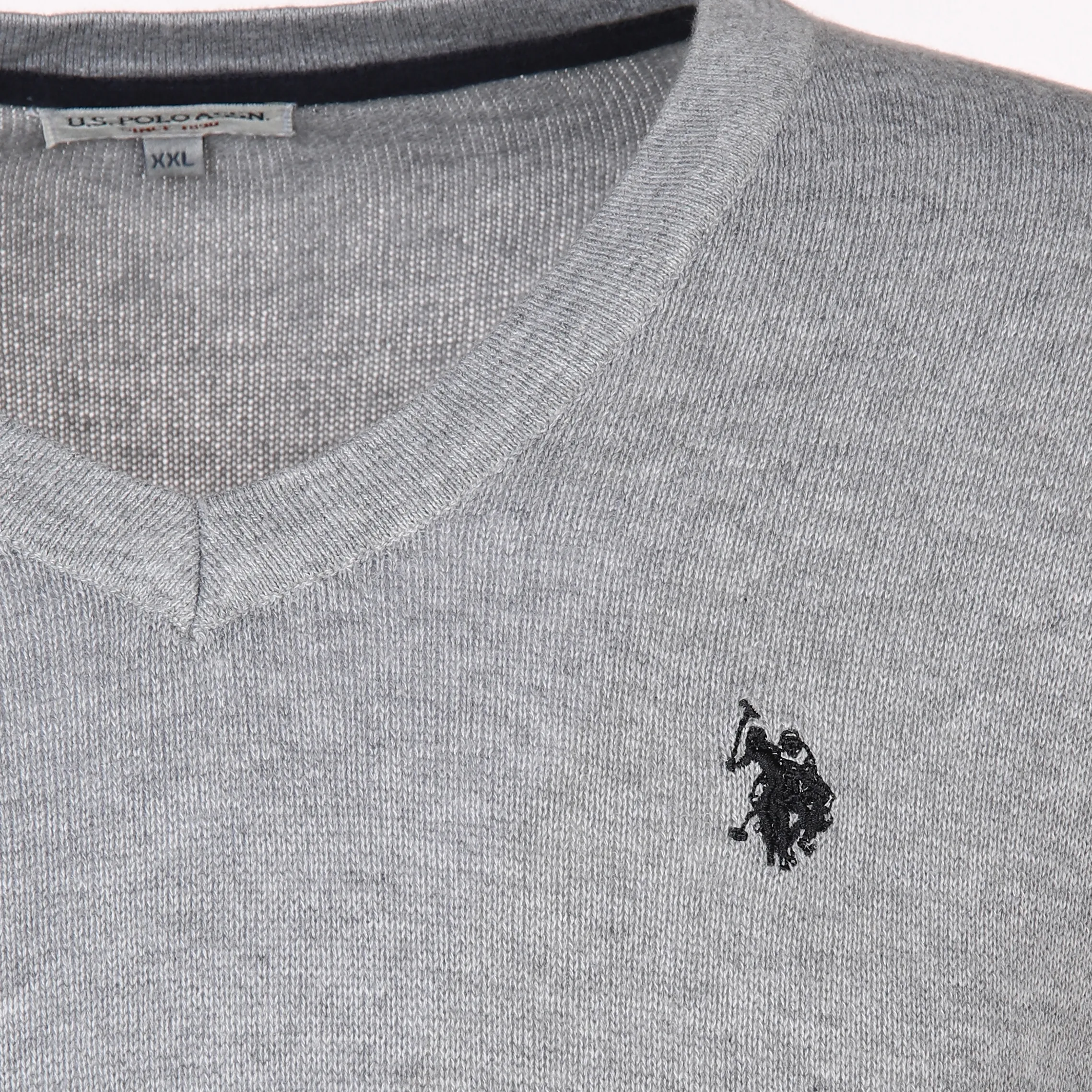 U.S. Polo Assn. He. Pullover V-Ausschnitt Grau 889560 GRAU MEL 3 U.S. Polo Assn. He. Pullover V-Ausschnitt Grau 889560 GRAU MEL 3