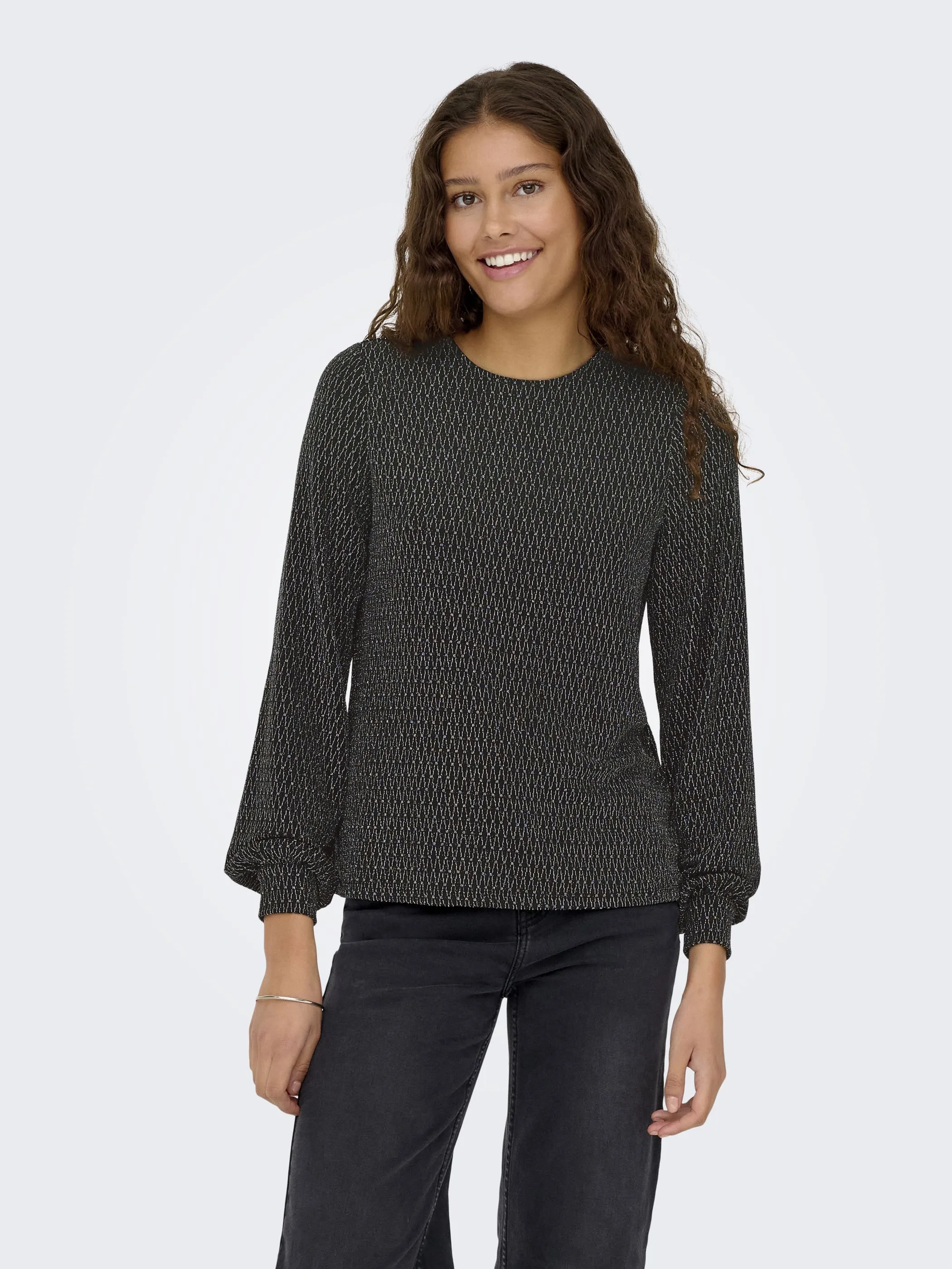 Only 15360951 ONLCAROL L/S GLITTER Schwarz 917472 177911001