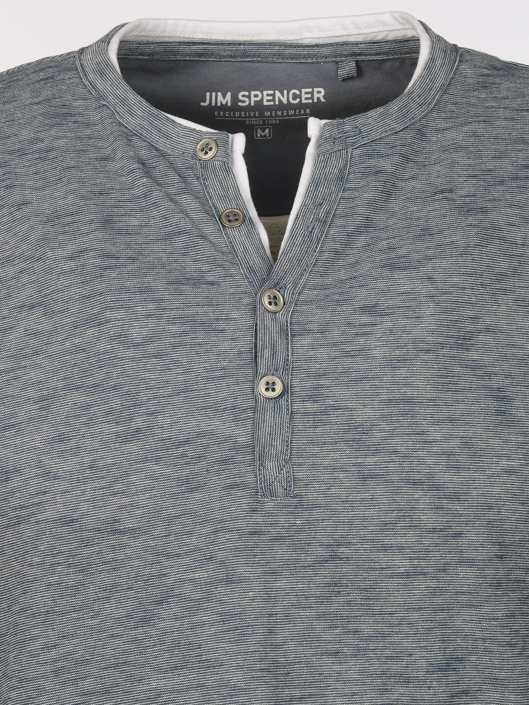 Jim Spencer He. Henleyshirt 1/2 Arm grindle Blau 922459 NAVY 3