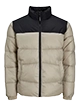 Steppjacke in Beige mit schwarzem Schulterbereich