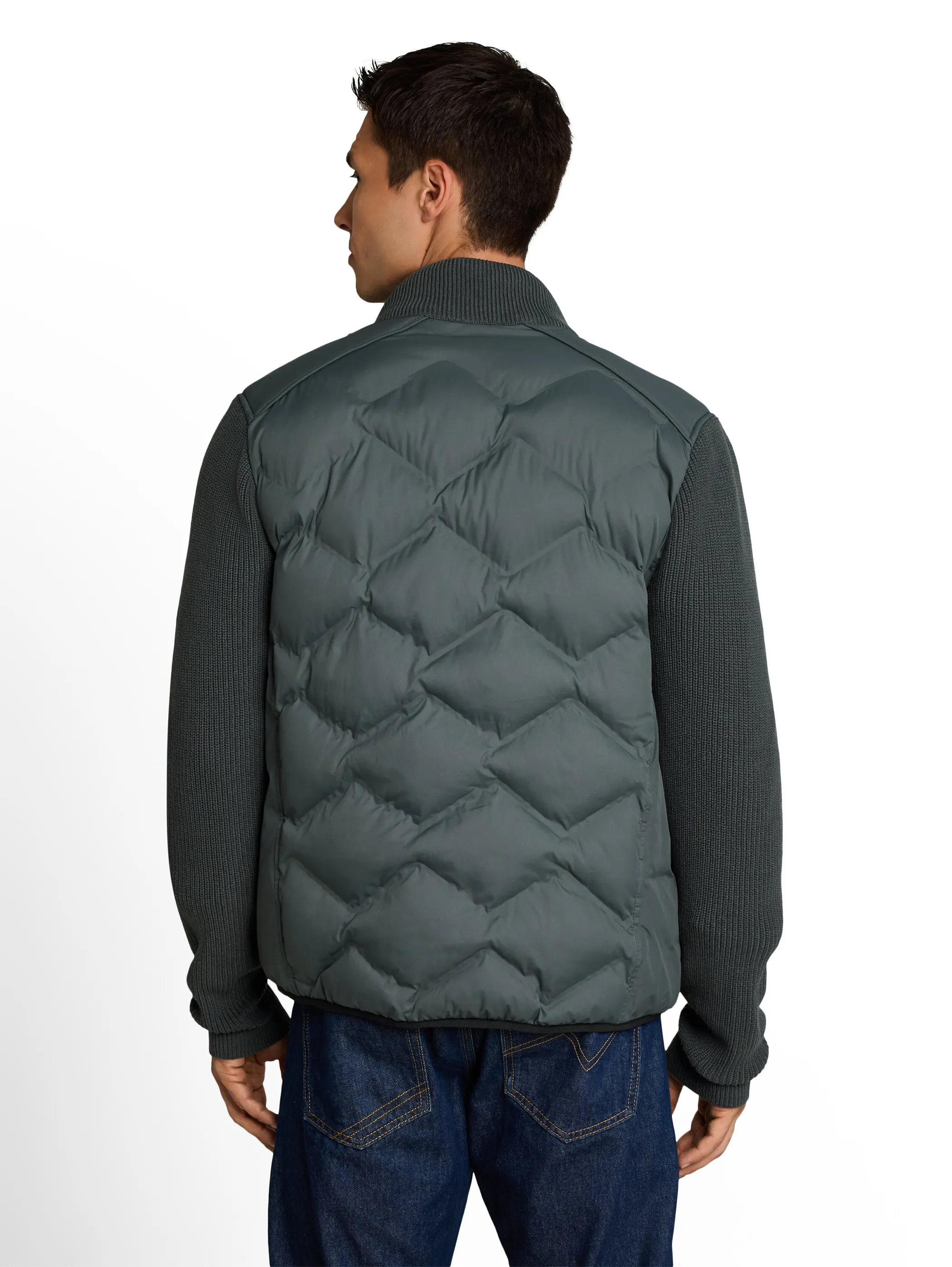 Tom Tailor 1052363 hybrid jacket with knitsleeves Grün 934264 14406 2