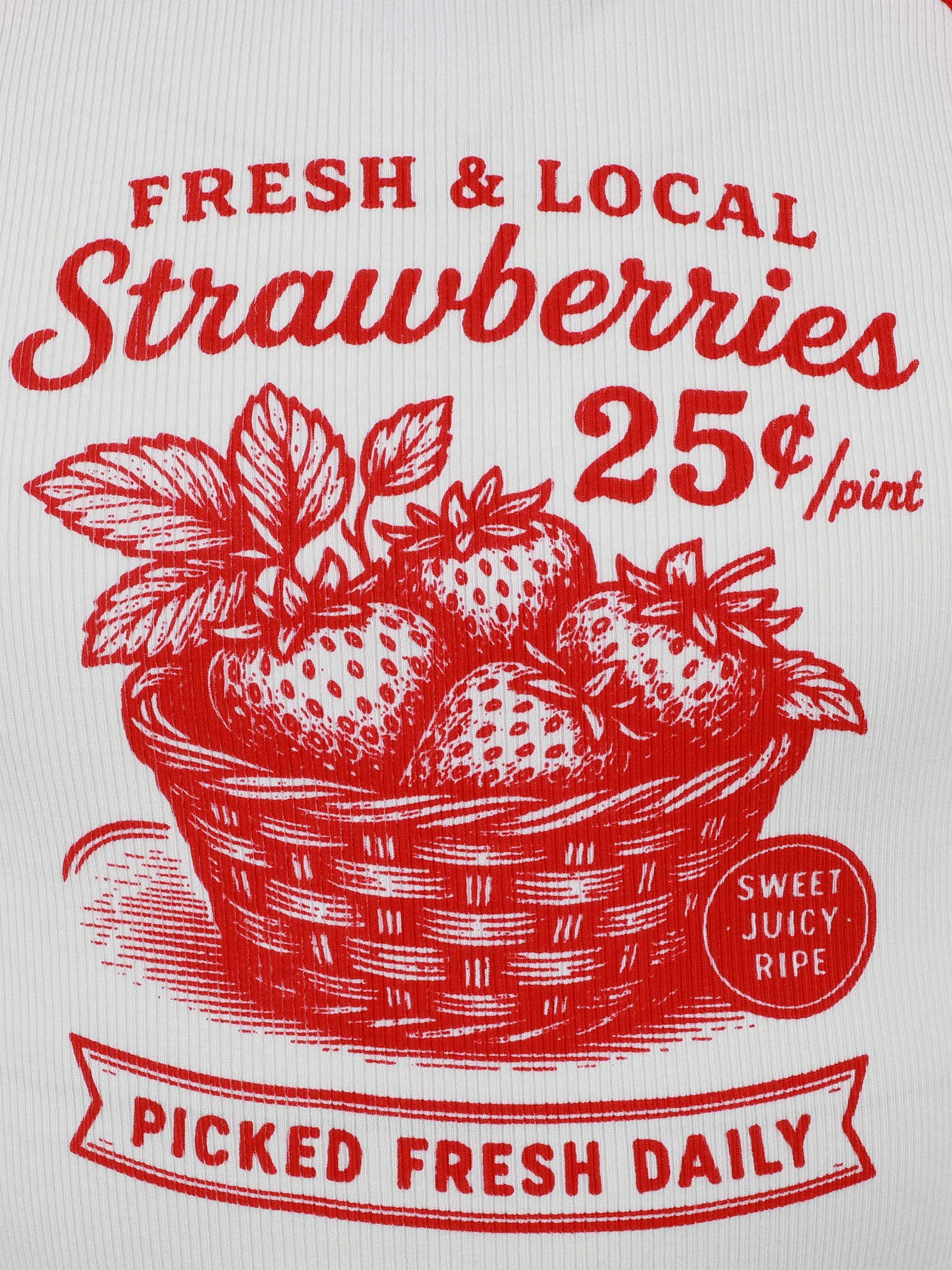 One Way TG T-Shirt Erdbeeren FP, rote Ärmel, in weiß Weiß 922298 WEI 3