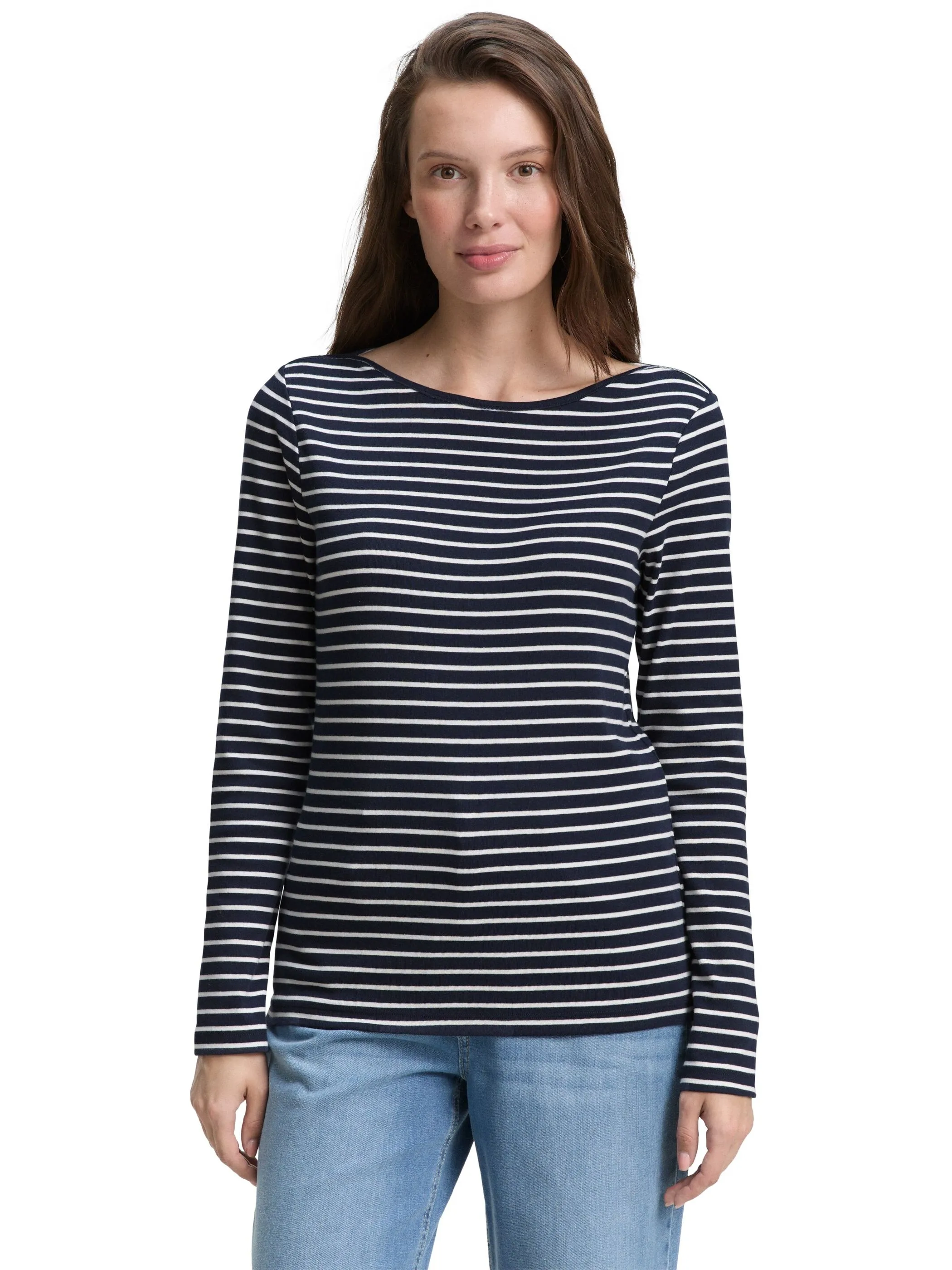 Tom Tailor 1047730 NOS T-shirt striped boatneck Blau 914537 38573 5