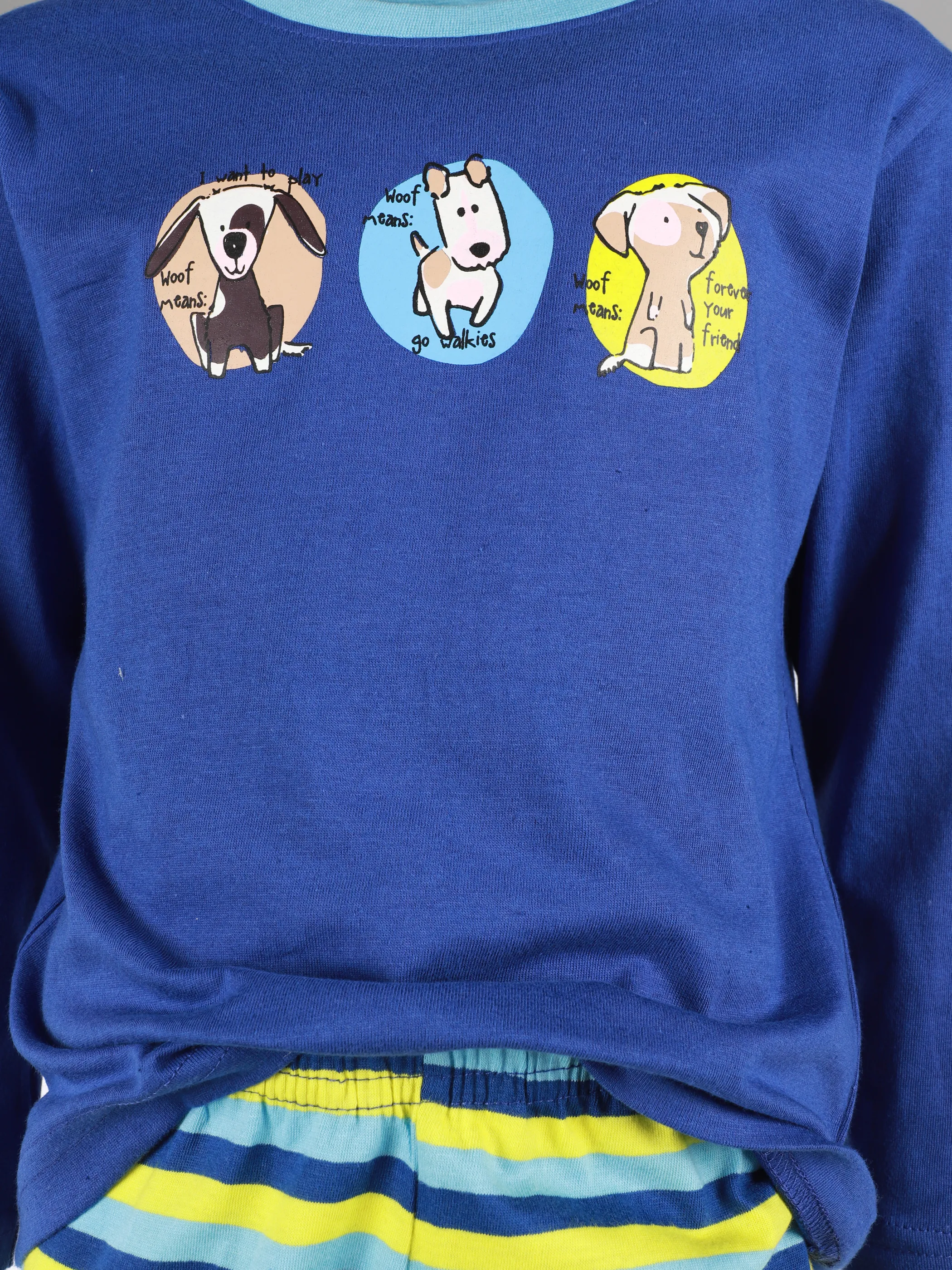 Stop + Go KJ Schlafanzug lang mit Druck Blau 908543 BLAU 3 Stop + Go KJ Schlafanzug lang mit Druck Blau 908543 BLAU 3