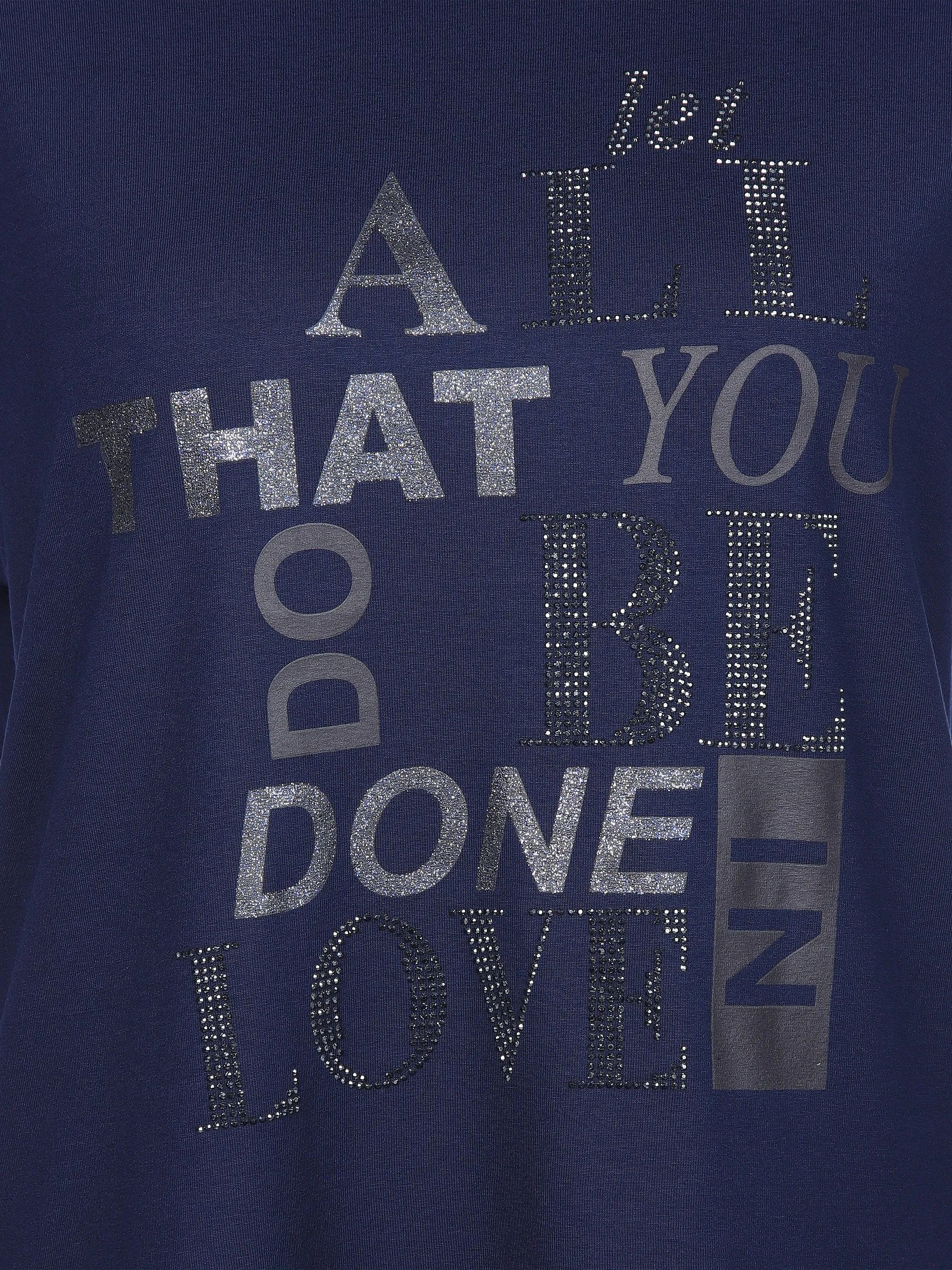 Lisa Tossa Da-Shirt m. Glitzersteine Marine 908154 MARINE 3