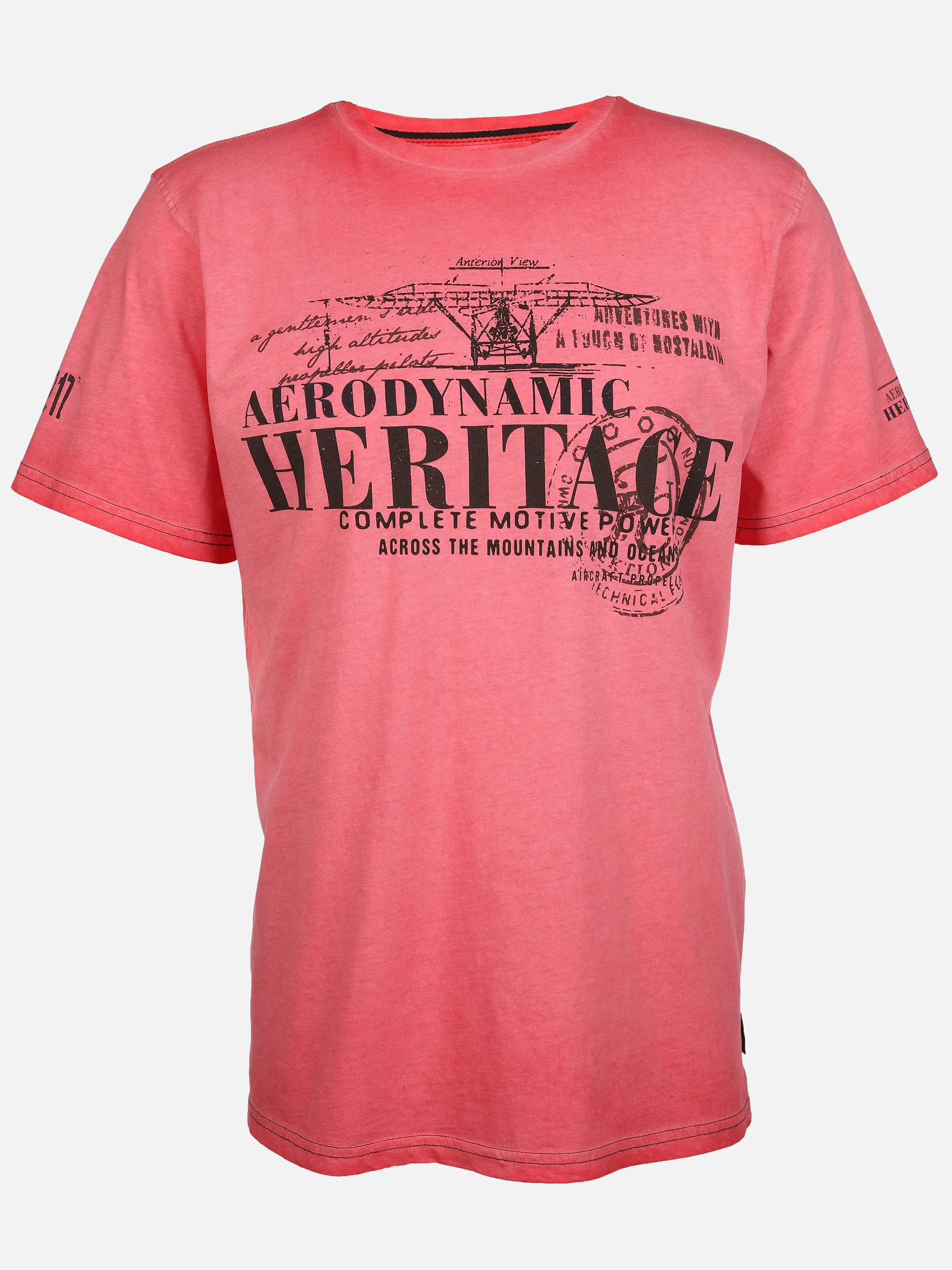 Jim Spencer He. T-Shirt 1/2 Arm Druck RH Rot 893212 CORAL 1 Jim Spencer He. T-Shirt 1/2 Arm Druck RH Rot 893212 CORAL 1