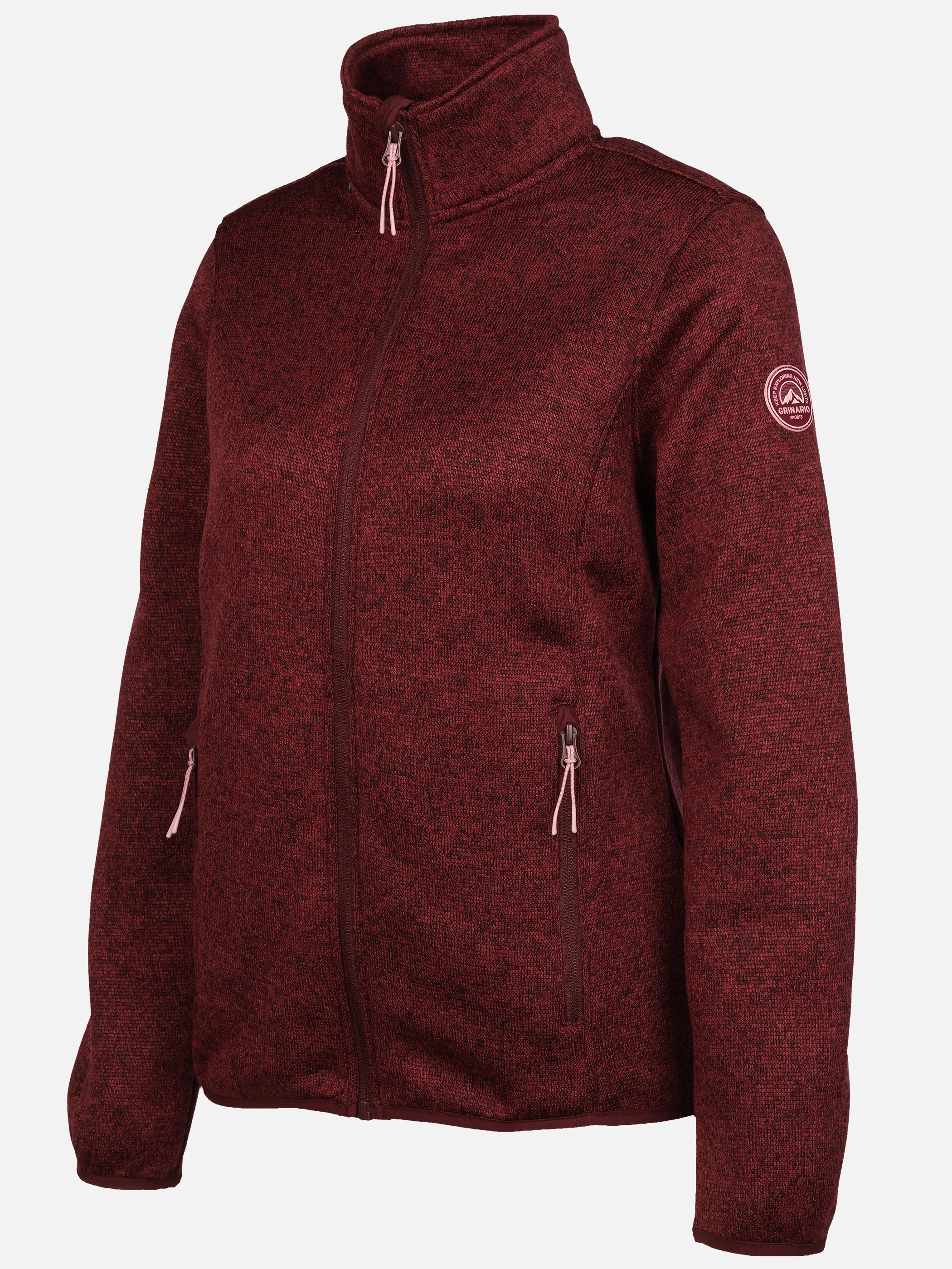 Grinario Sports Da-Fleece Jacke, meliert Rot 928451 BD MEL. 3