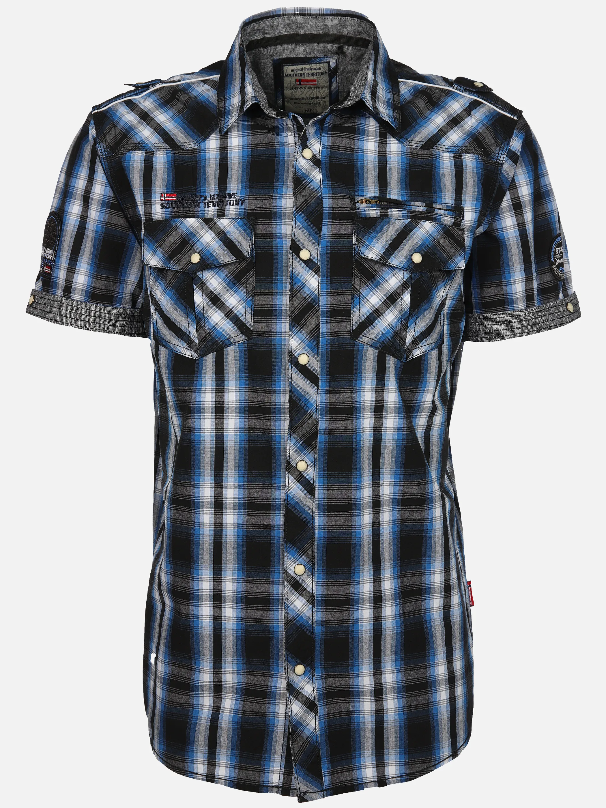 Southern Territory He. Freizeithemd 1/2 Arm zipper Blau 906573 BLUE 1