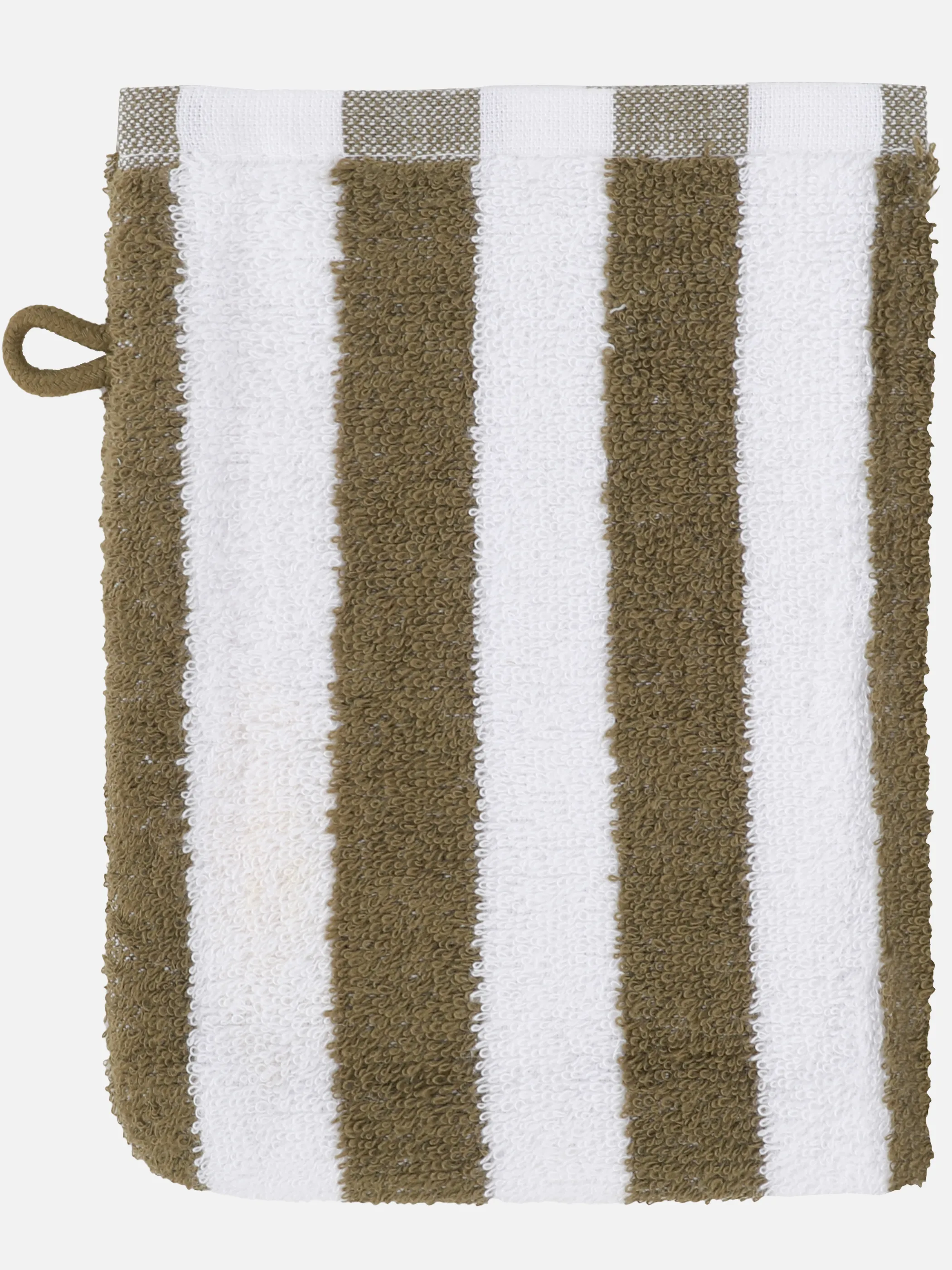 Dream House Waschhandschuh gestreift 16x21 Grün 919675 MOSS 1