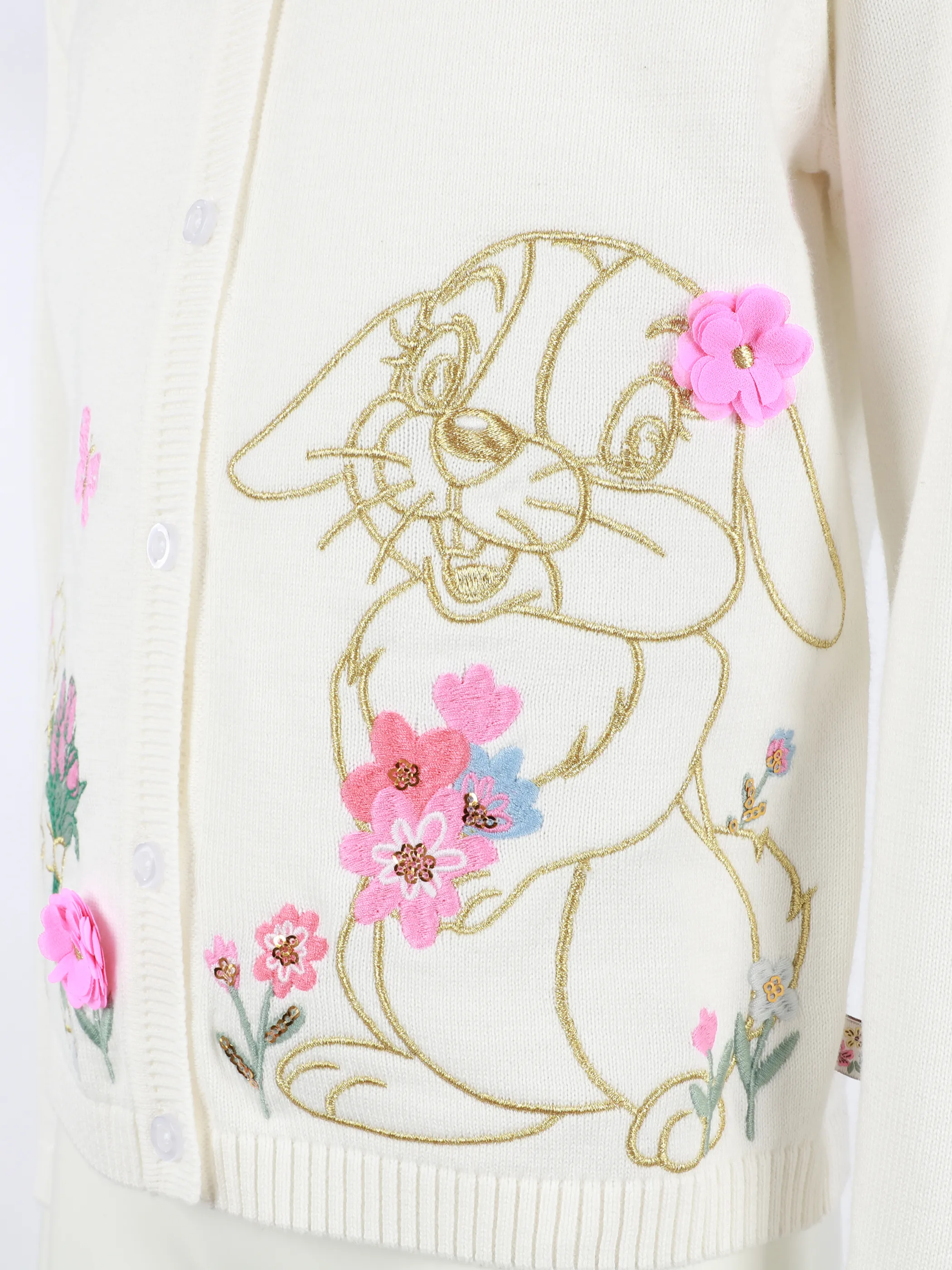 One Way MG Cardigan mit Hasen aplli in weiß Weiß 922234 WHITE 3