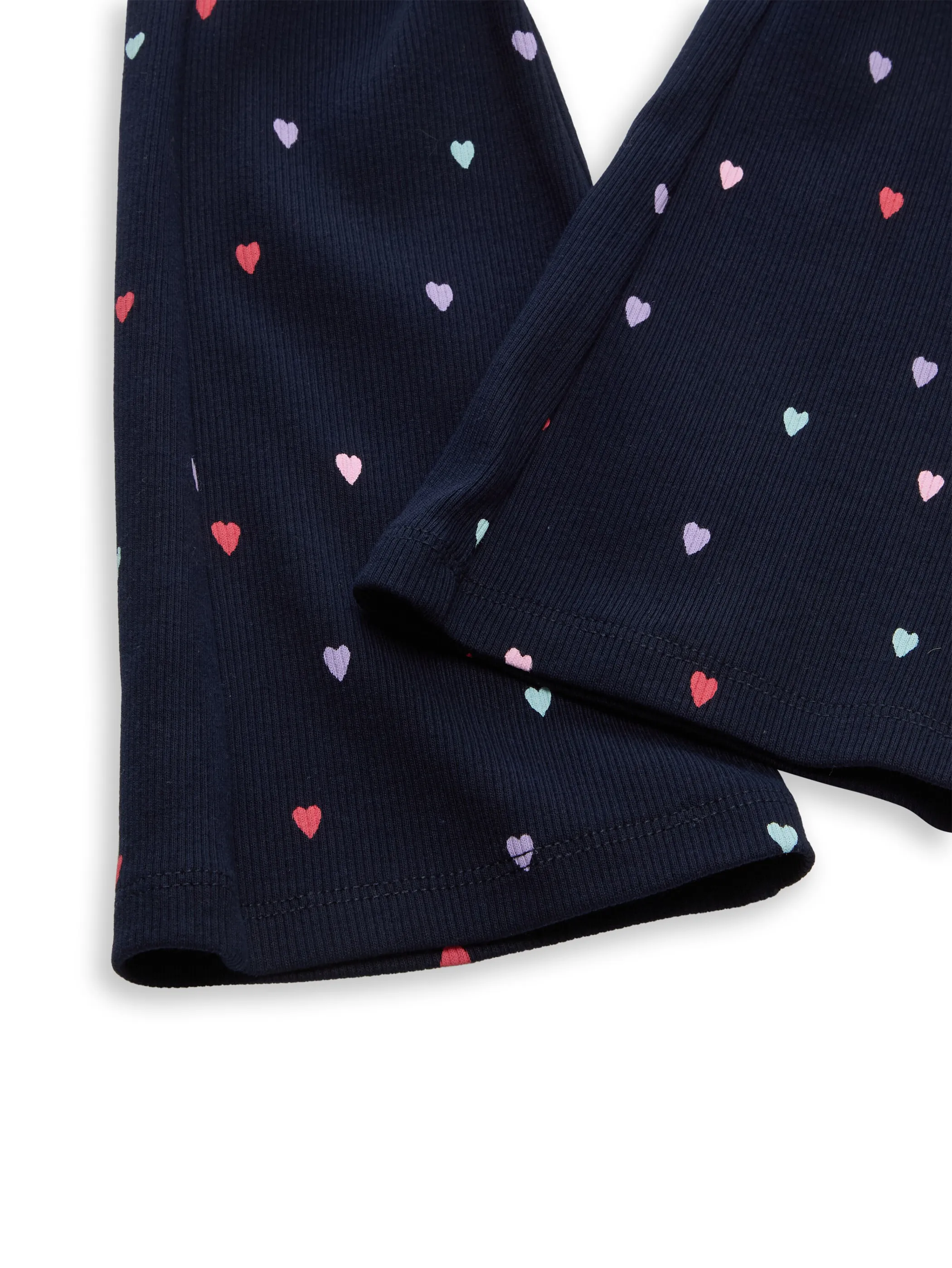 Tom Tailor 1053403 printed heart flared rib leggi Marine 934384 41136 4