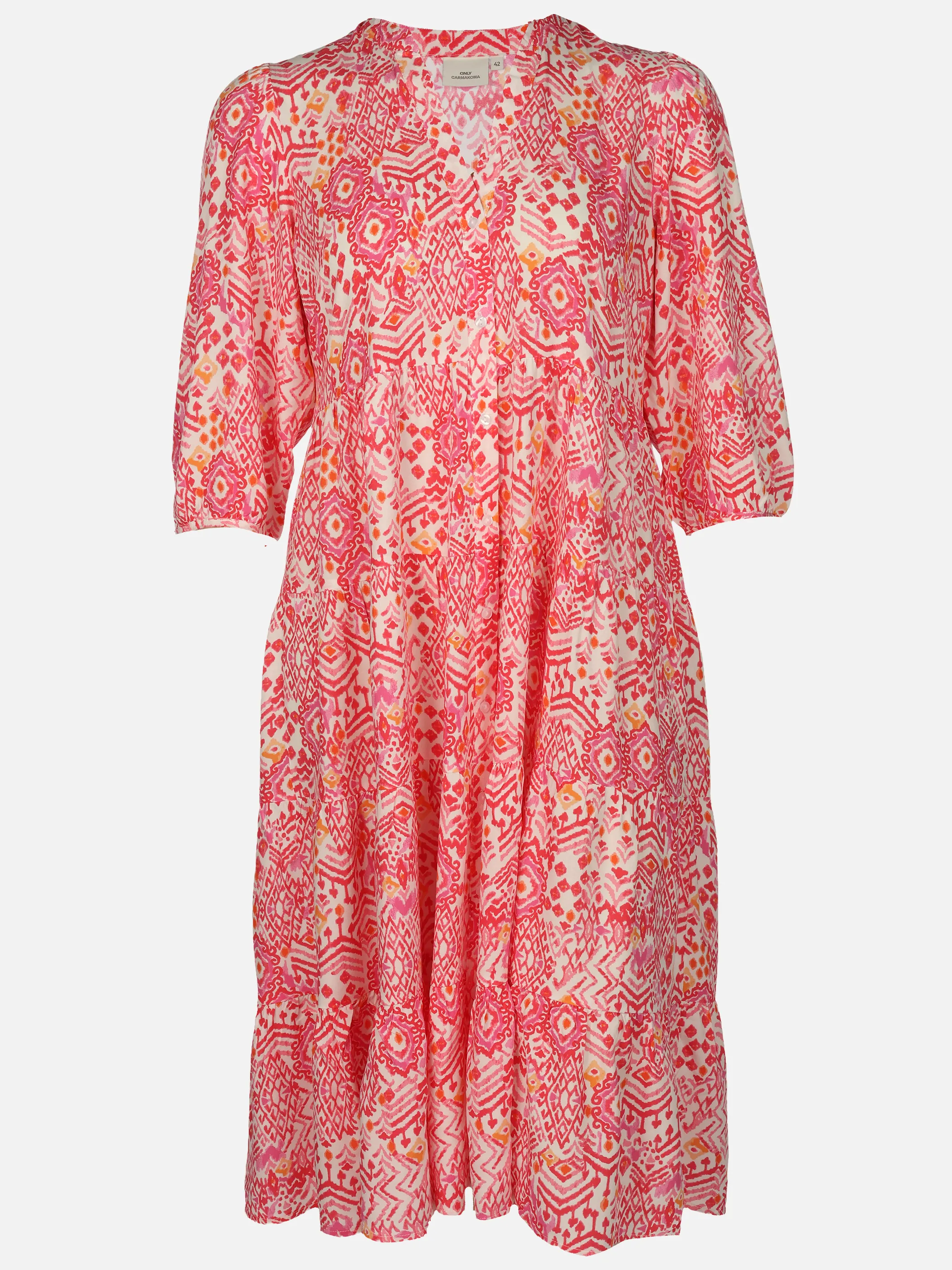 Only Carmakoma 15344321 CARMILANA 3/4 DRESS W Weiß 922445 177922002 1