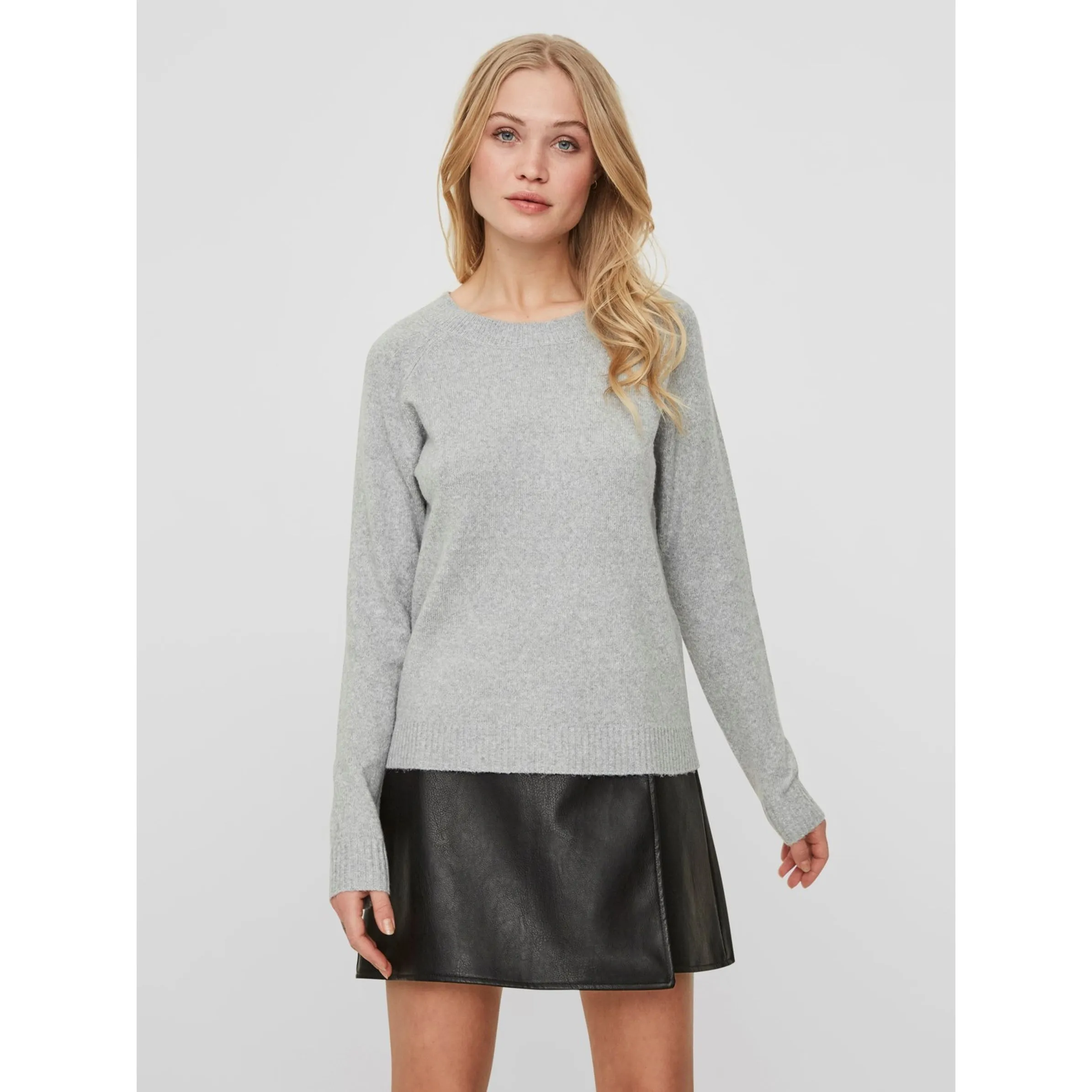 Vero Moda 10201022 VMDOFFY LS O-NECK BLO Grau 790647 178994 3