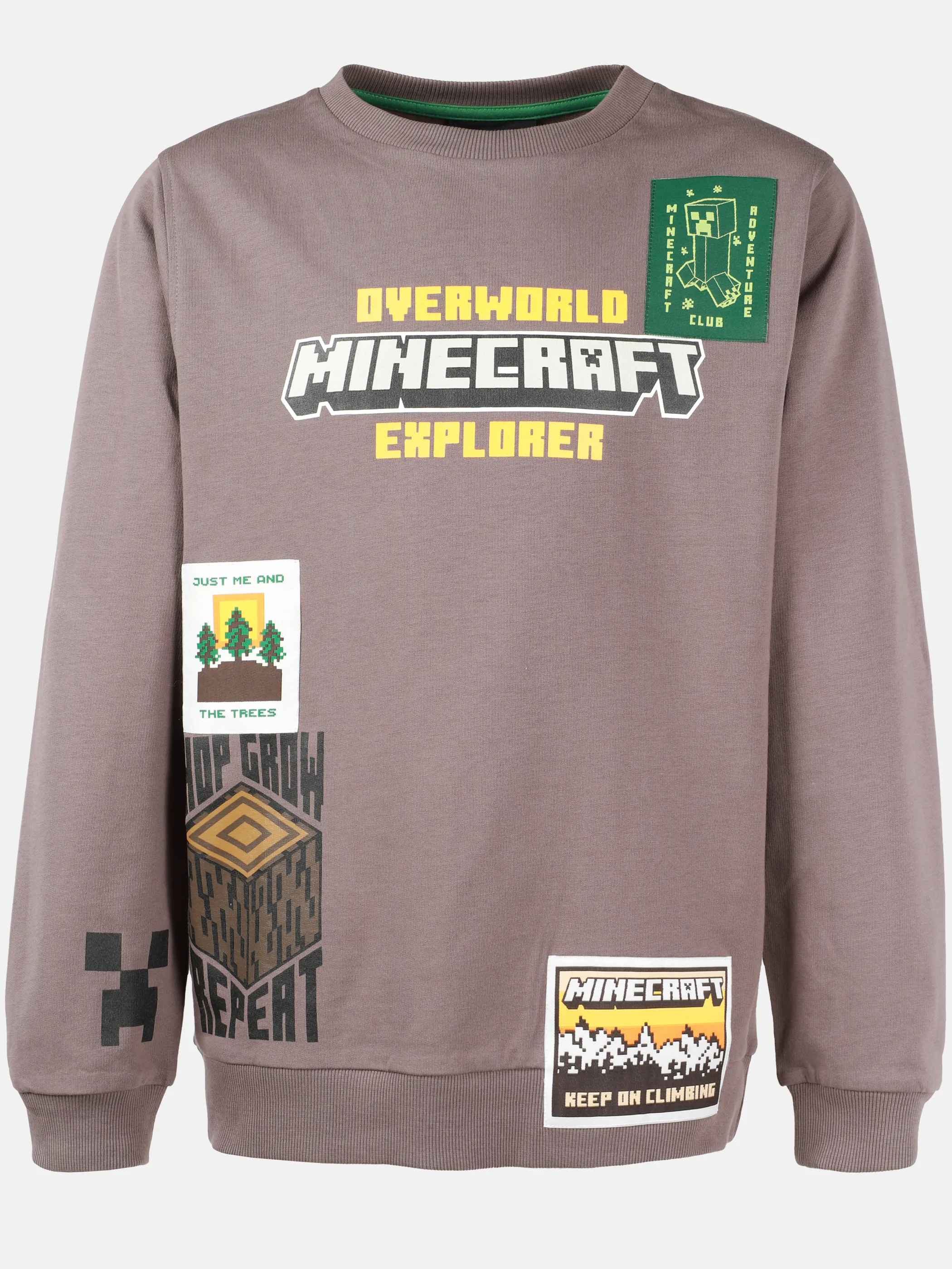 Minecraft JJ Sweatshirt minecraft Frontprint hellgrau Grau 919666 HELLGRAU 1