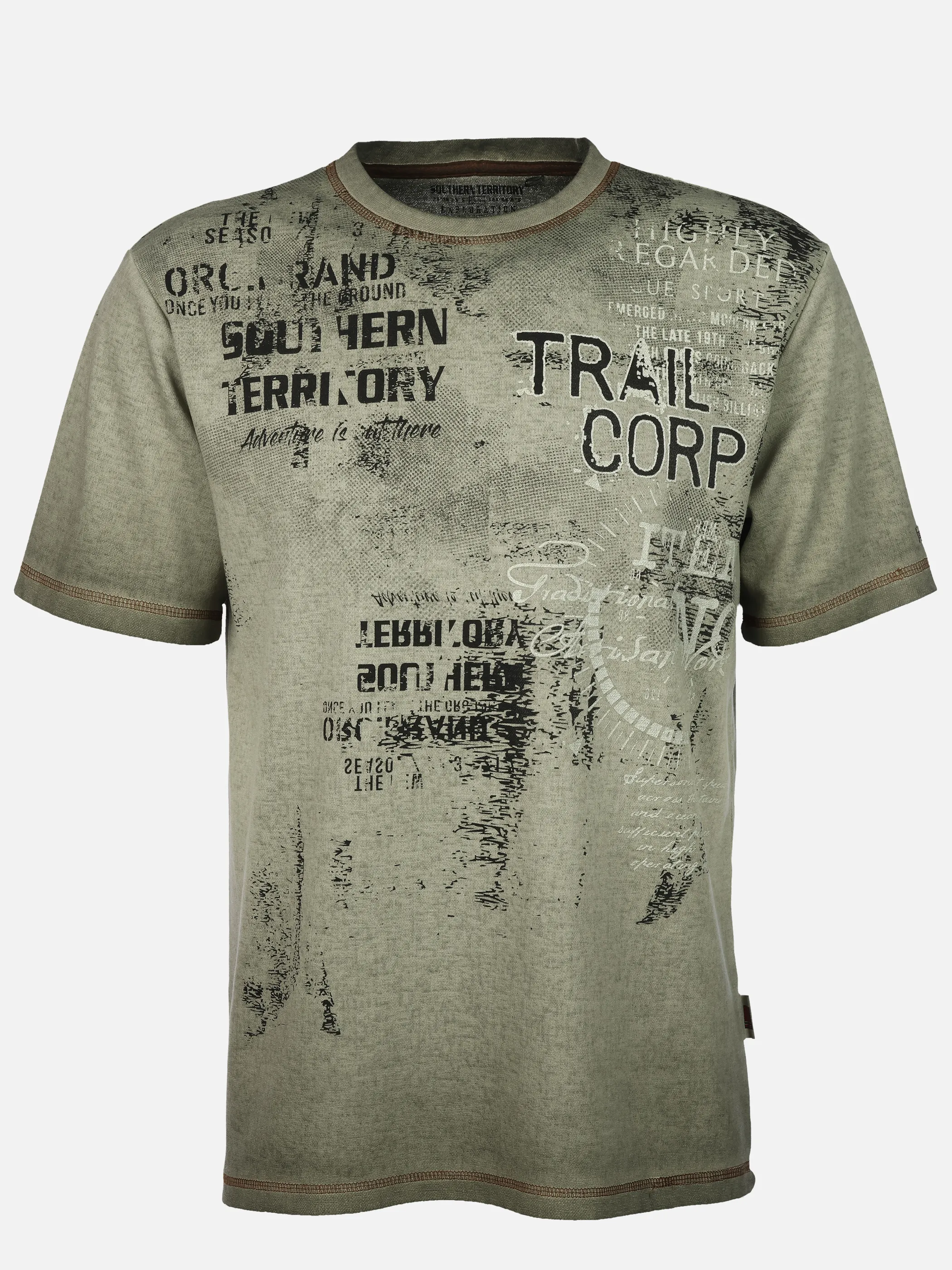 Southern Territory He. T-Shirt 1/2 Arm Struktur allover Oliv 928834 OLIVE 1