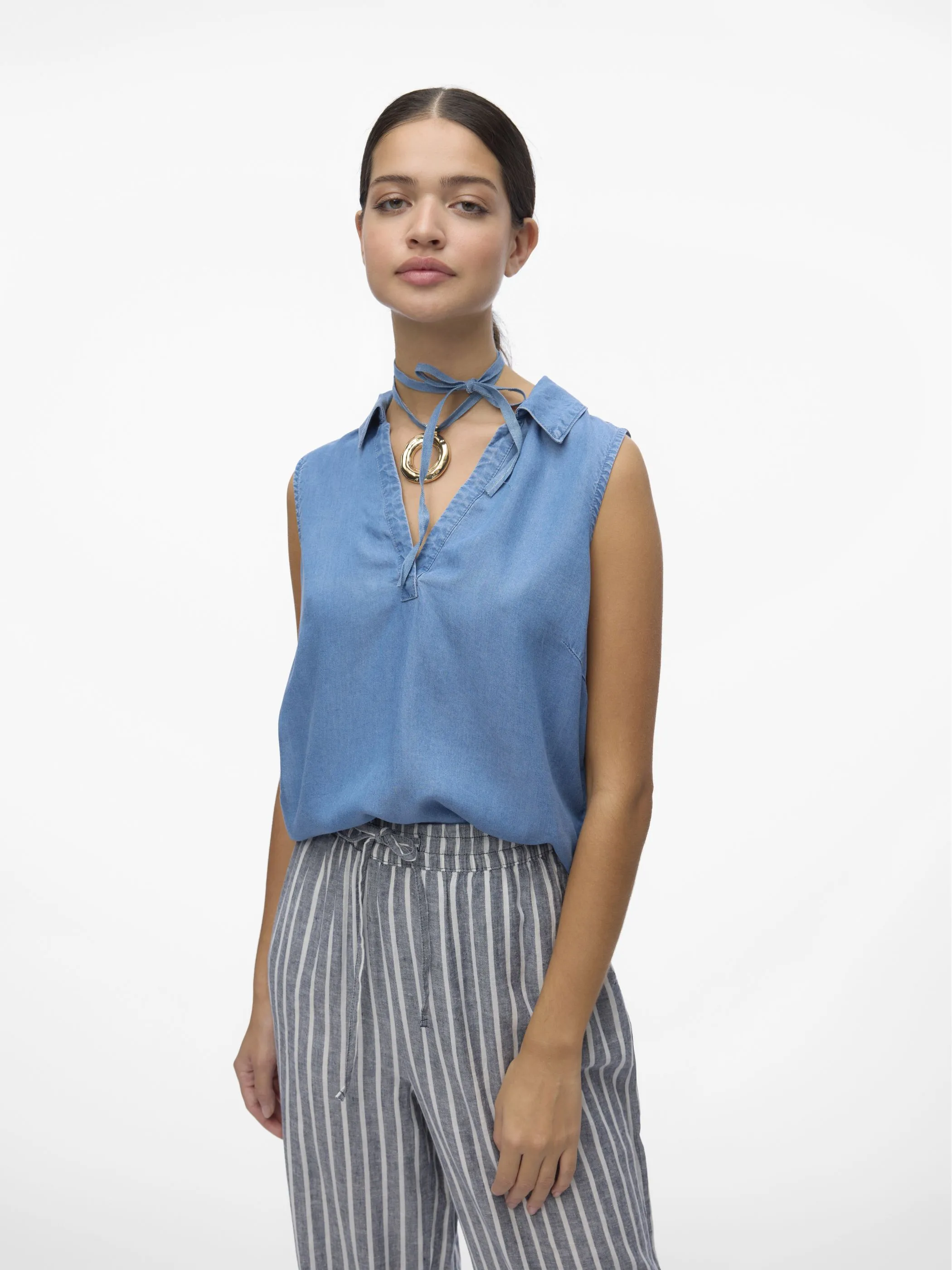 Vero Moda 10283751 VMHARPER SL COLLAR SH Blau 875258 178001 2