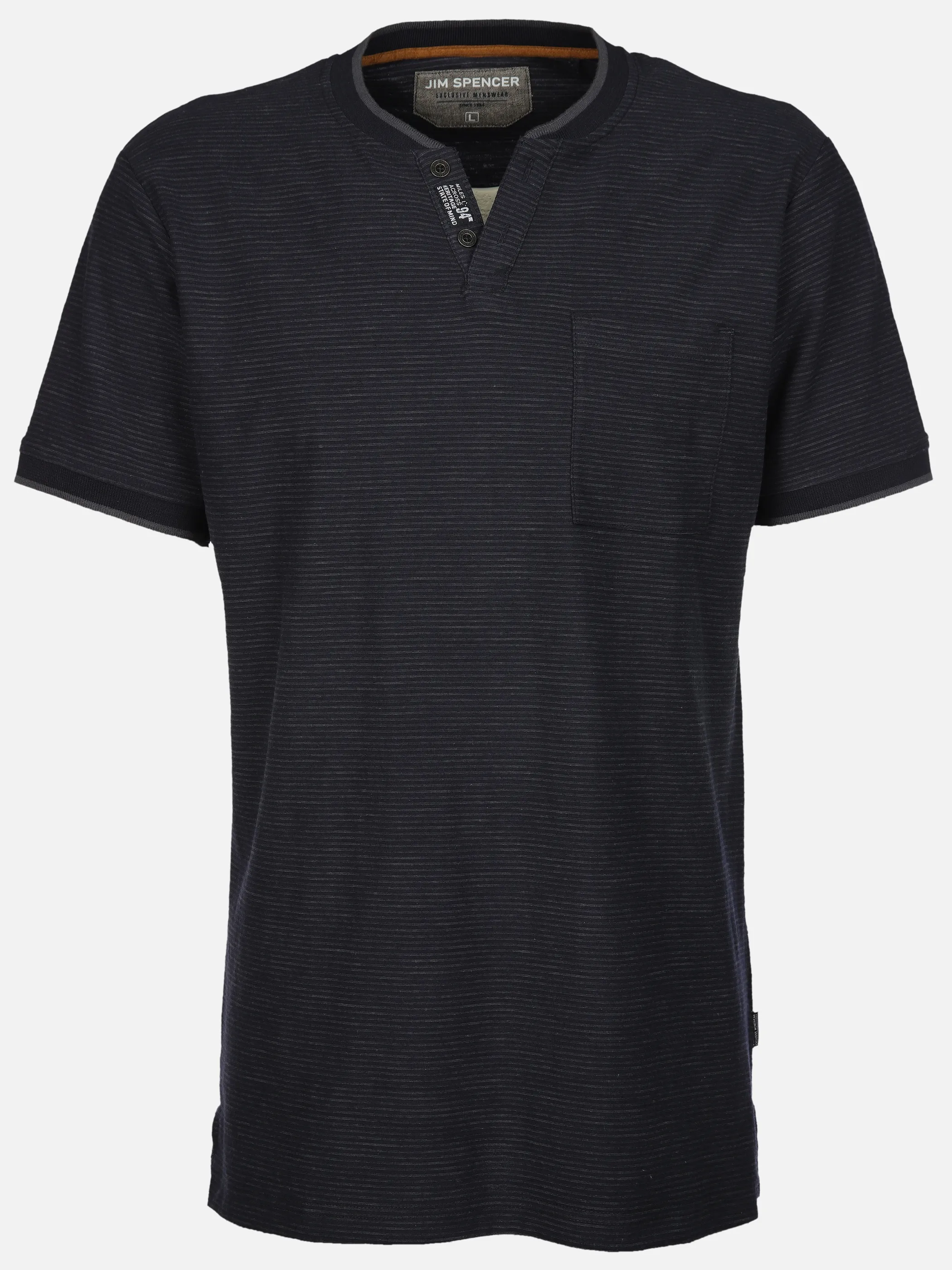 Jim Spencer He. Henleyshirt 1/2 Arm grindle Blau 910917 NAVY 1