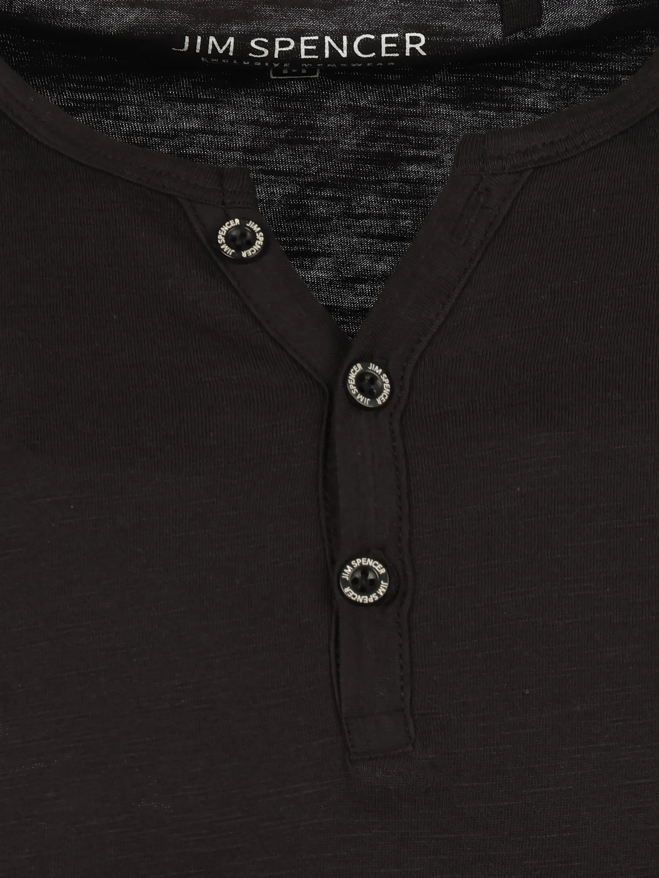 Jim Spencer He. Henleyshirt 1/2 Arm basic slub Schwarz 925180 BLACK 3