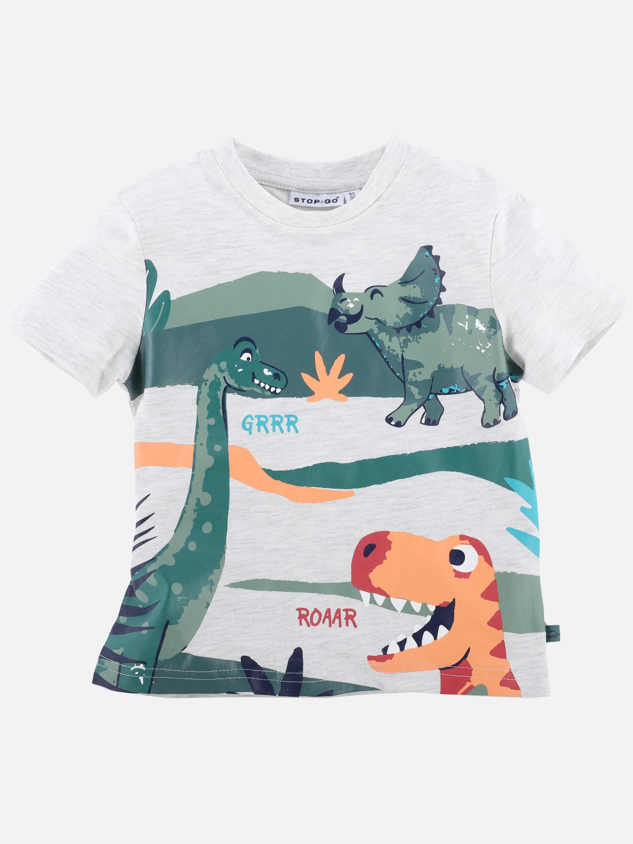 Stop + Go KJ T-Shirt mit Frontdruck in grau melange Silber 890049 HELLGRAU 1