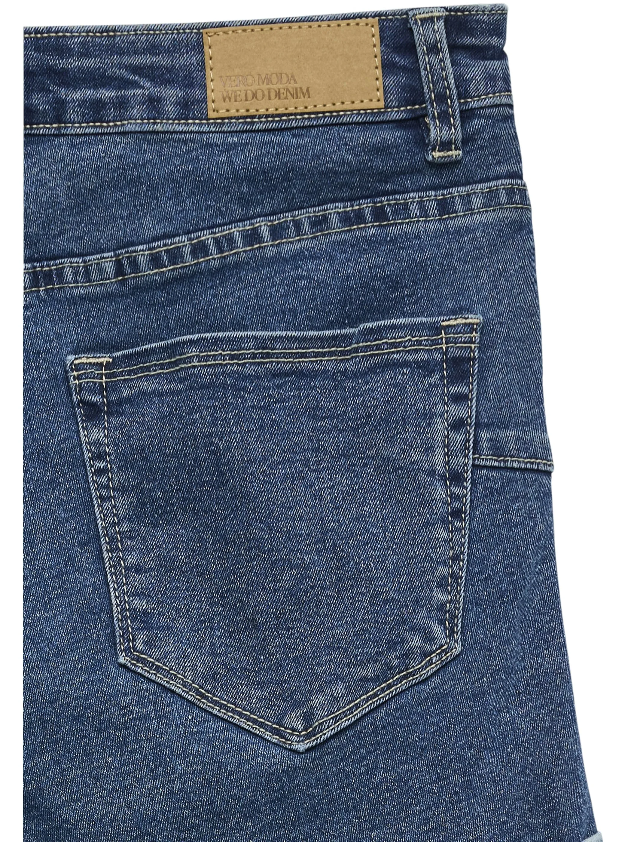 Vero Moda 10279489 VMLUNA MR FOLD SHORTS Blau 875237 178001 3