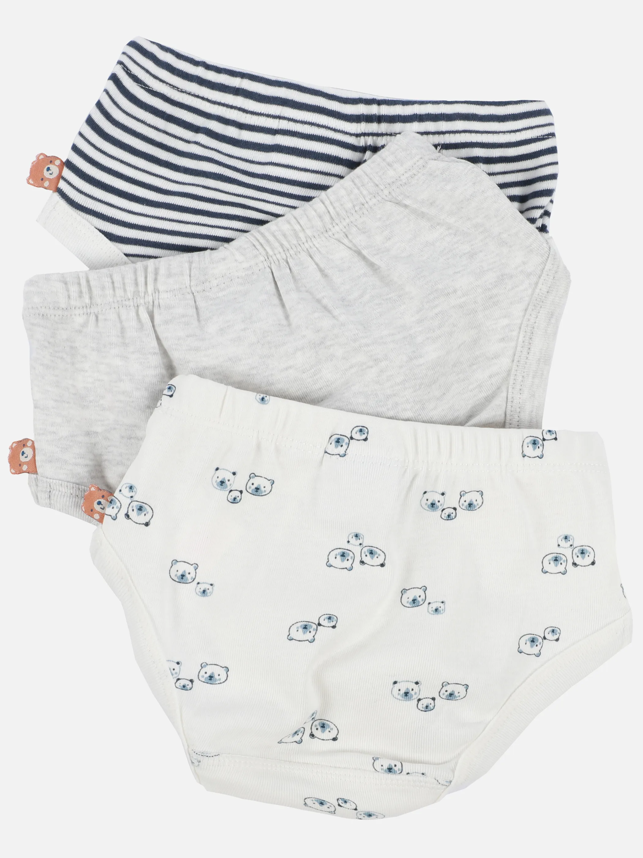Bubble Gum Baby Jungen 3er Pack Ripp-Unterwäsche in blau gem. Blau 898701 BLAU 2
