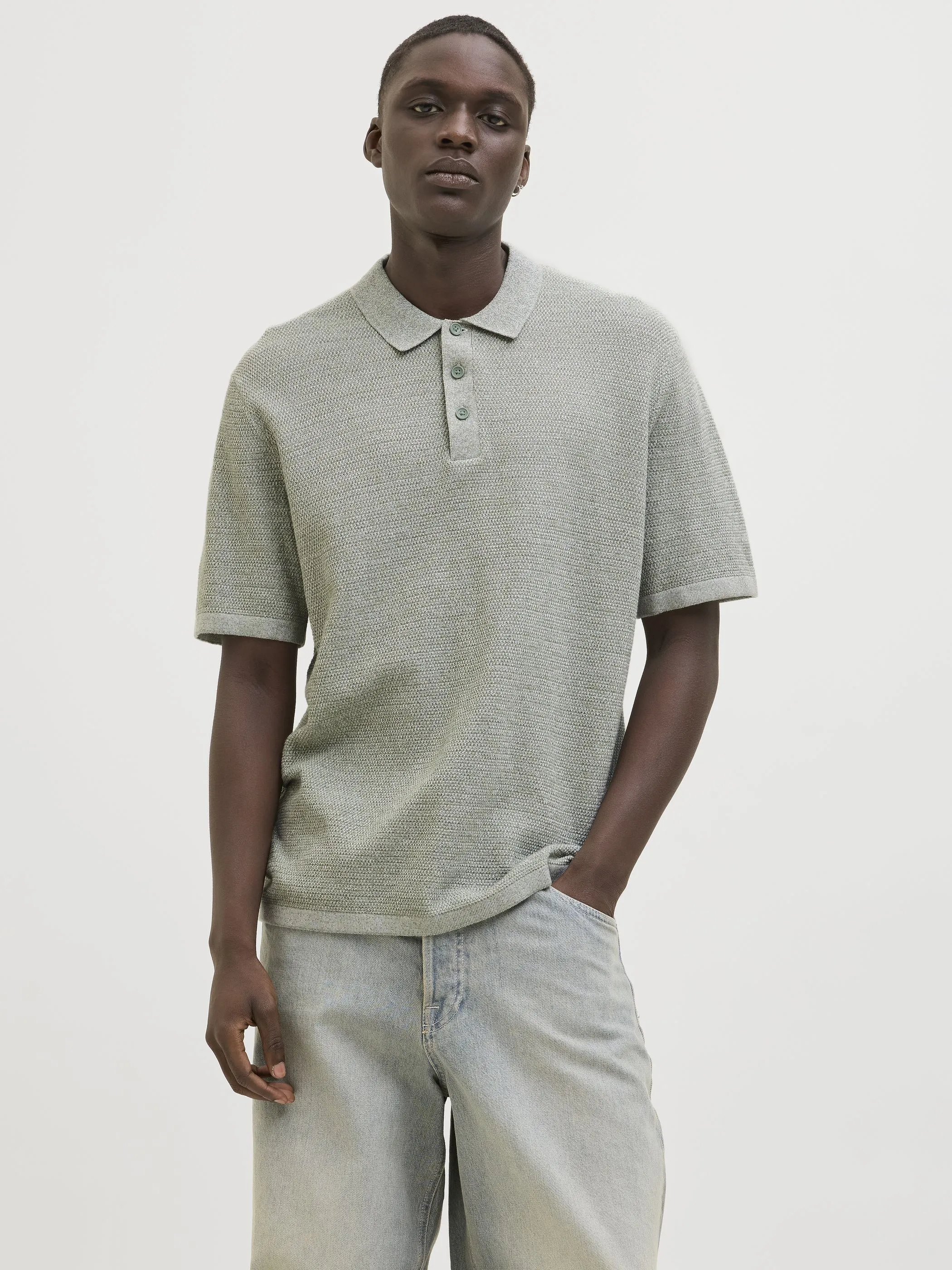Jack Jones 12268281 JJEGEORGE KNIT POLO S Grün 903405 176366001 2