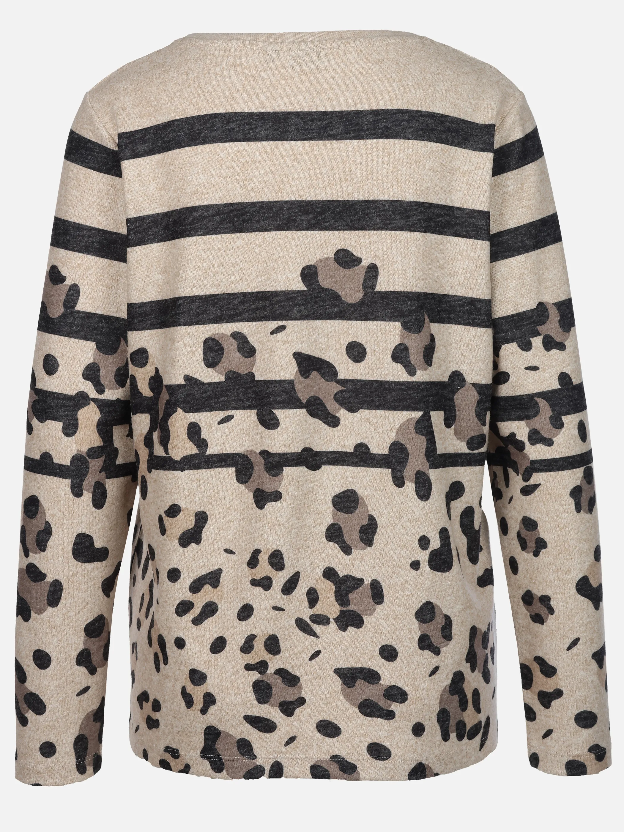 Sure Da. Flausch Shirt m. Print u. Straß Beige 932335 BEIGE MEL 2