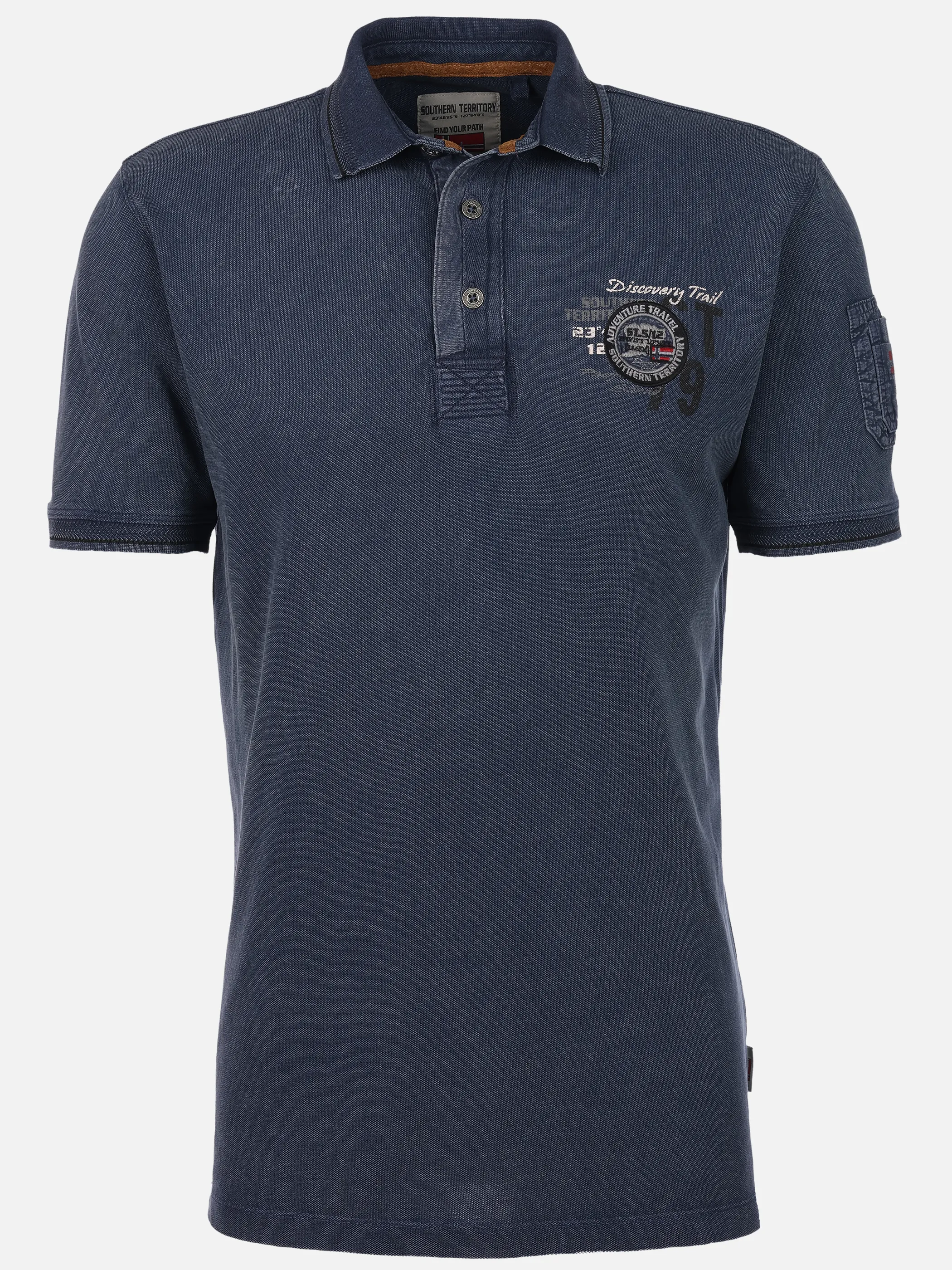 Southern Territory He. Poloshirt 1/2 Arm Logo washer Blau 922739 NAVY 1