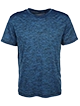 Dunkelblau meliertes Herren-T-Shirt mit Rundhalsausschnitt
