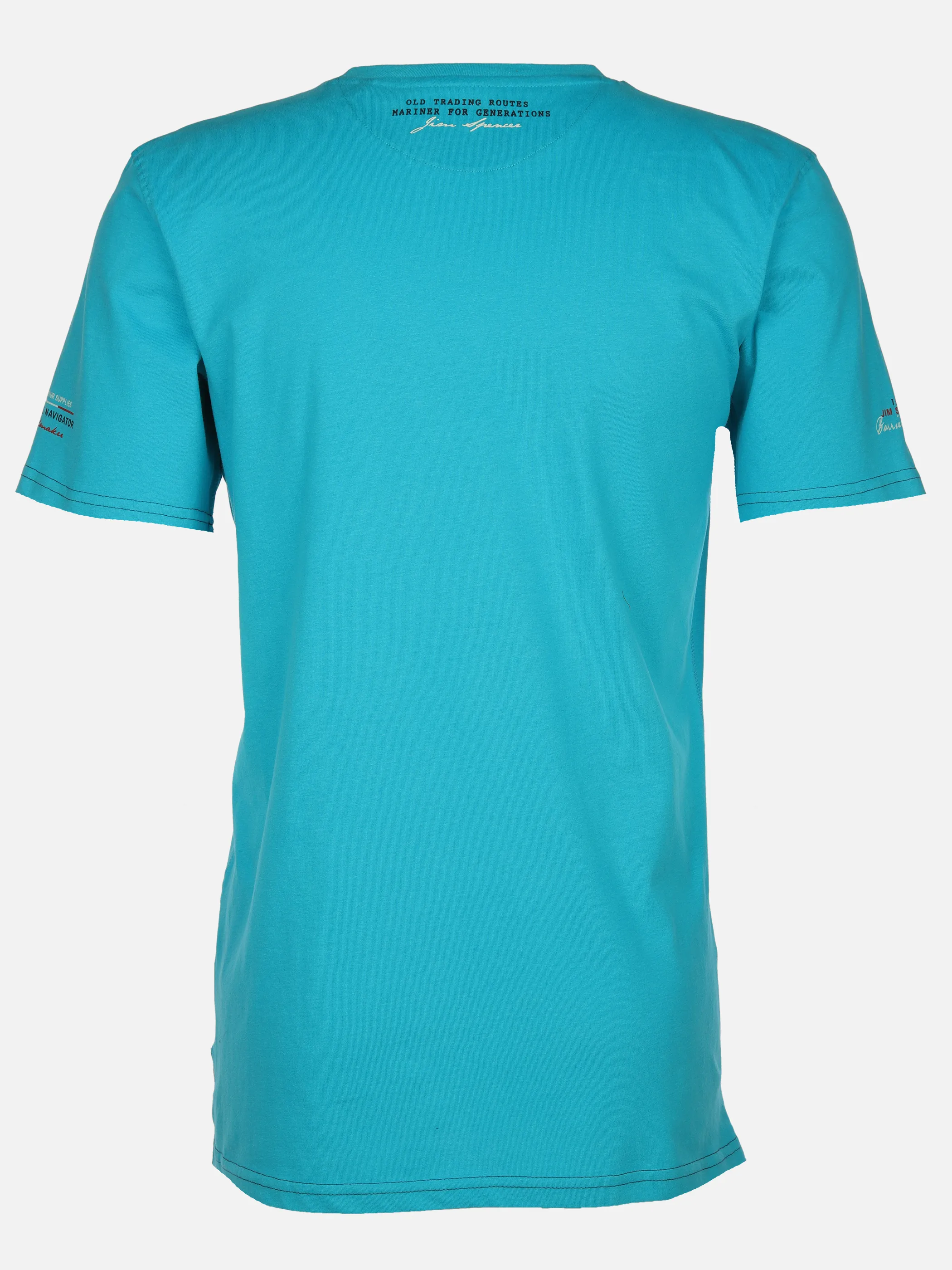 Jim Spencer He. T-Shirt 1/2 Arm Druck Blau 906246 AQUA 2