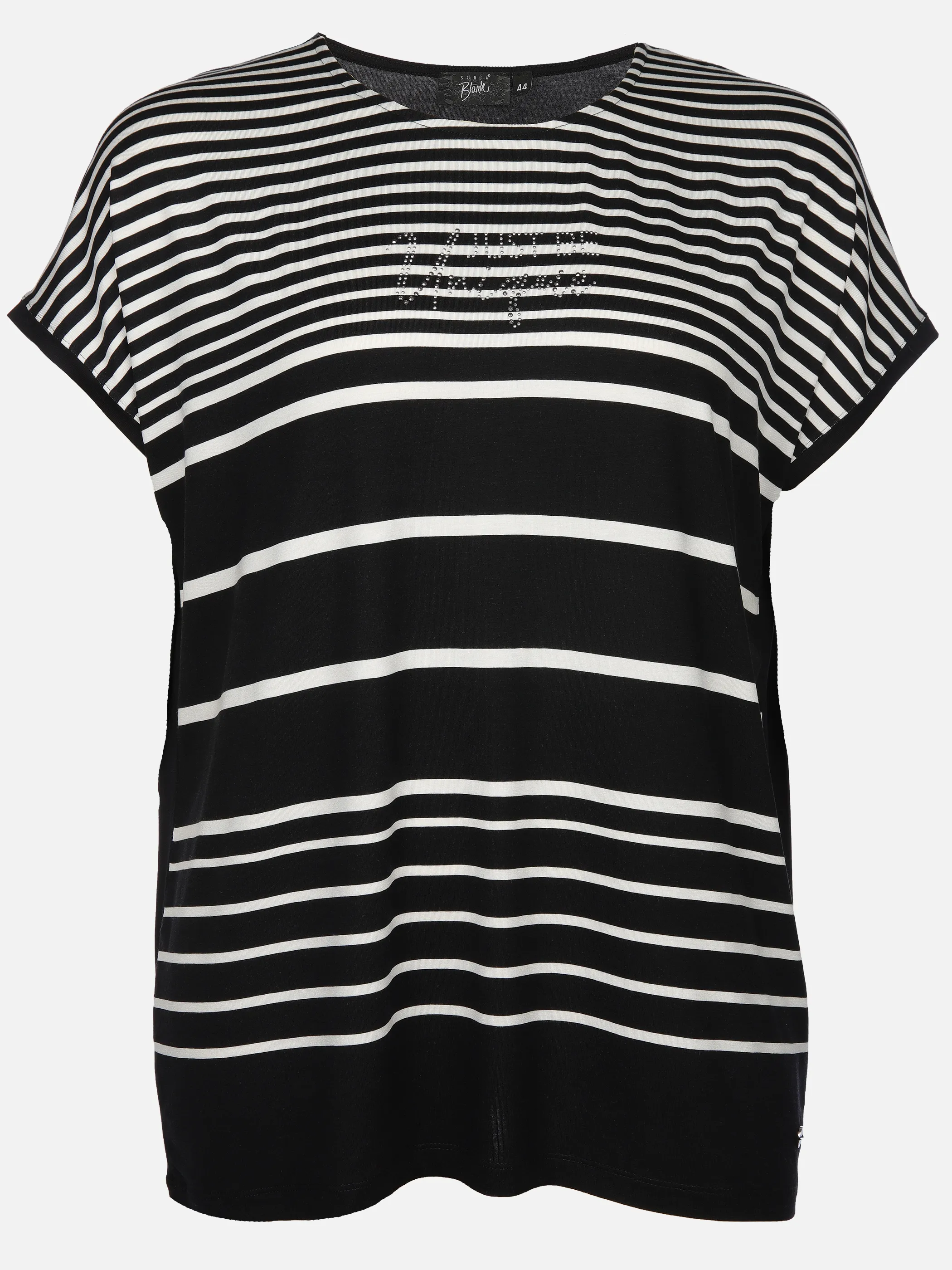 Sonja Blank Da-gr.Gr. Streifen-Shirt Schwarz 908231 SW 1