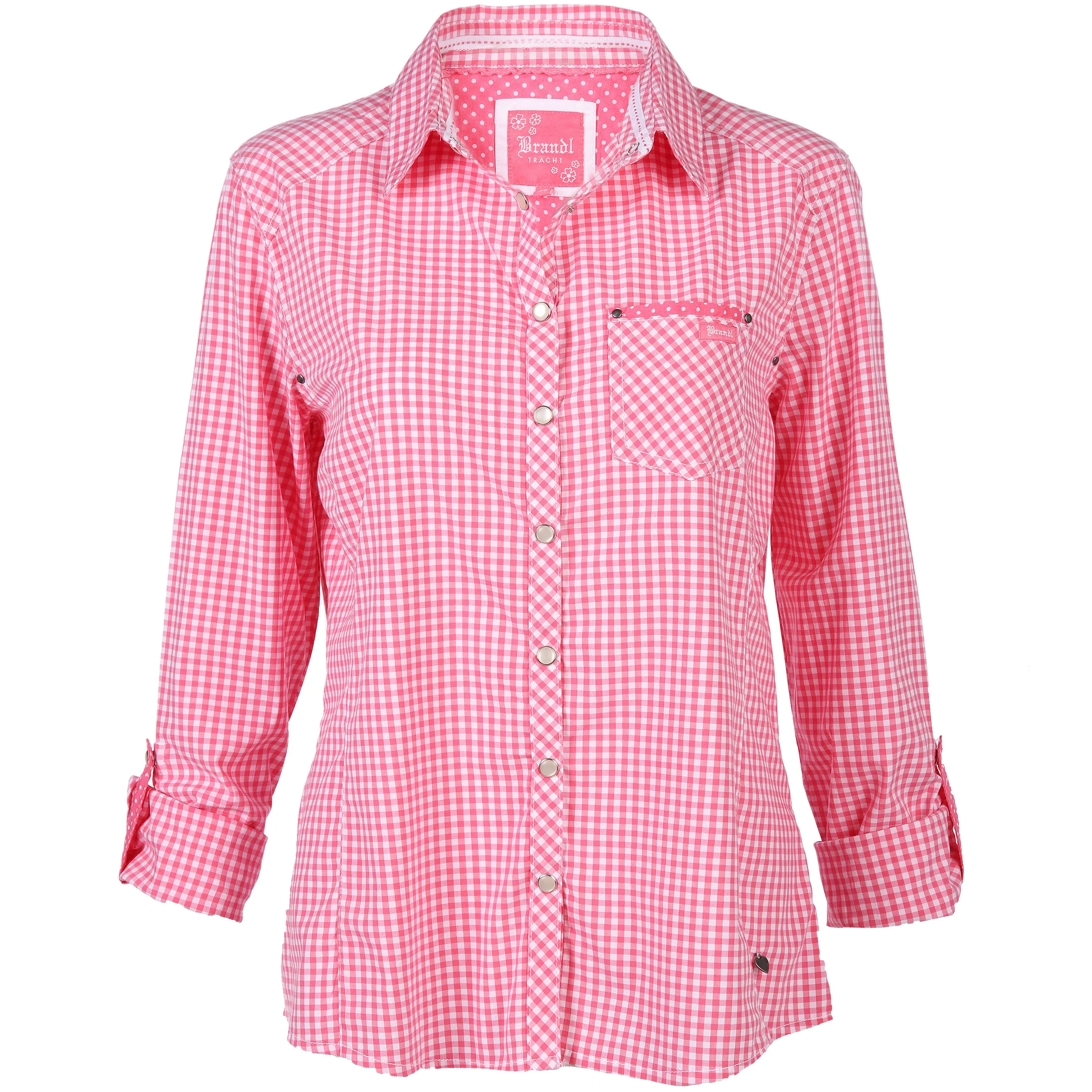 Brandl Tracht Da-Trachten-Karobluse Rosa 810889 PEACH/ROSE 1