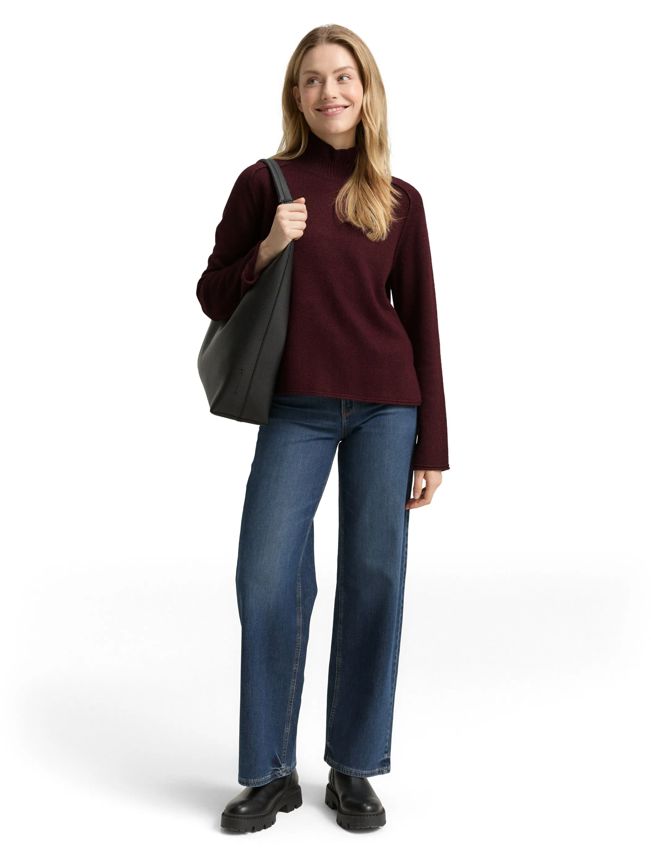 Tom Tailor 1047703 knit cosy mock-neck pullover Rot 914642 10525 4