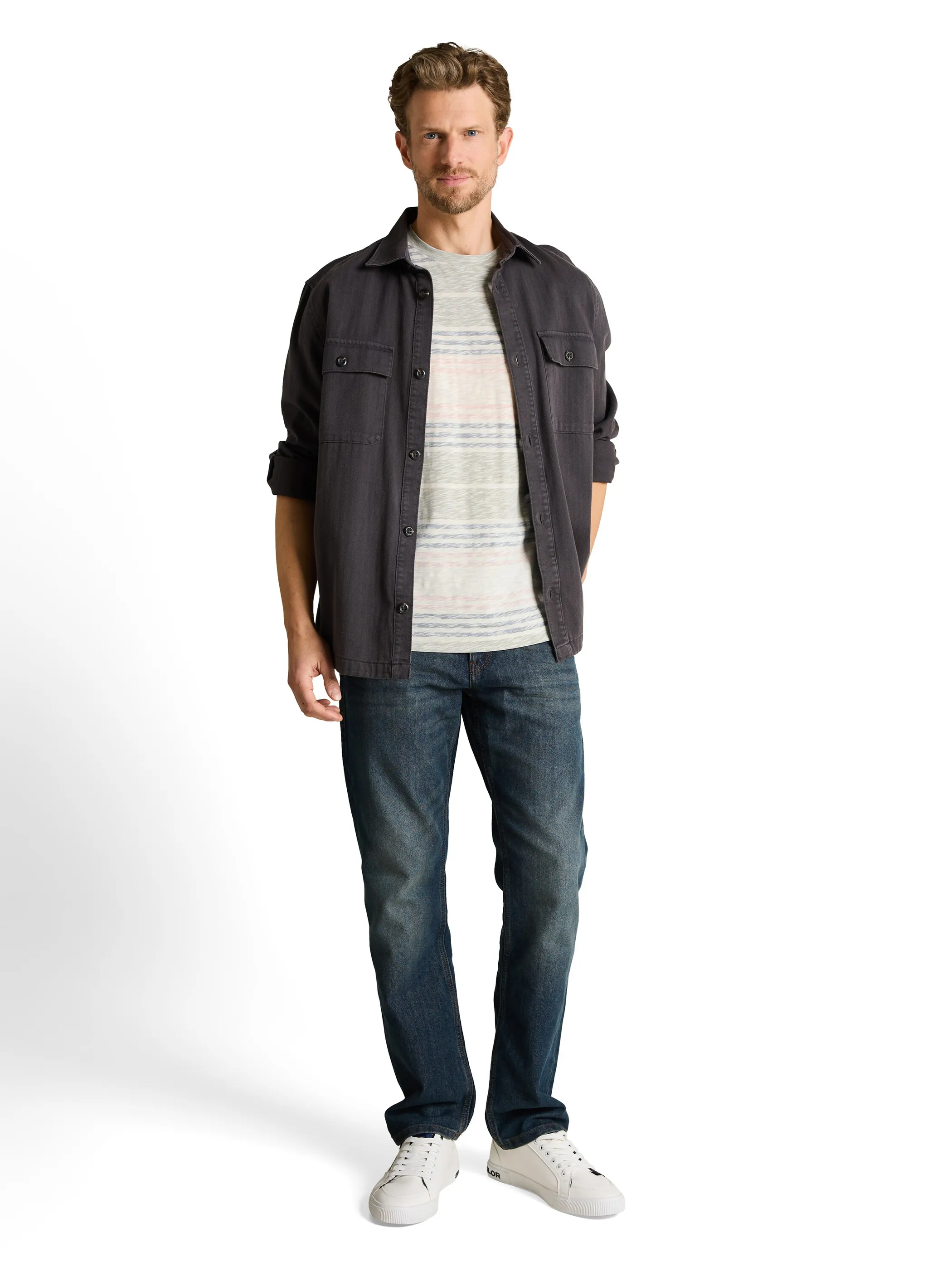 Tom Tailor 1050207 inside printed stripe t-shirt Bunt 922124 39948 1