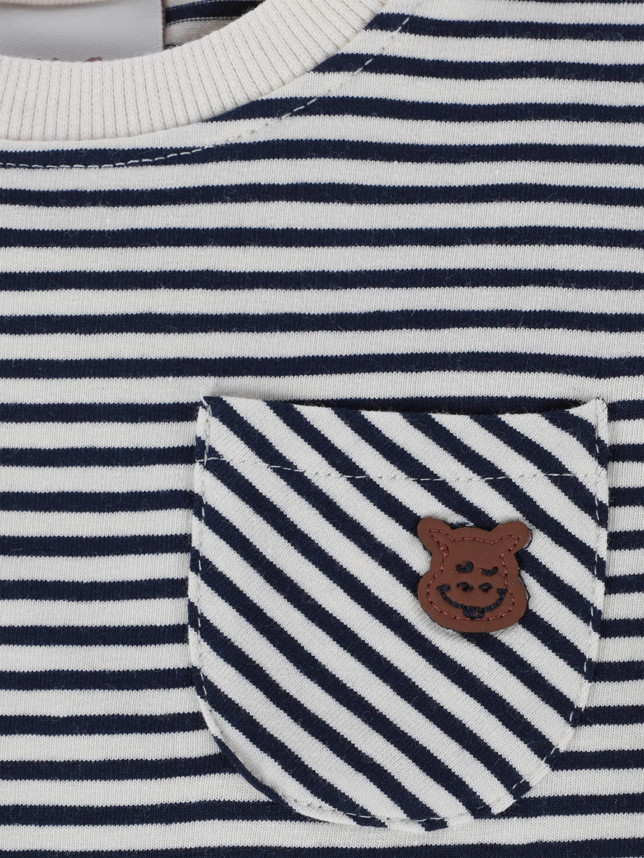 Bubble Gum BJ gestreiftes T-Shirt, tasche auf brust, in blau Blau 921579 BL 3