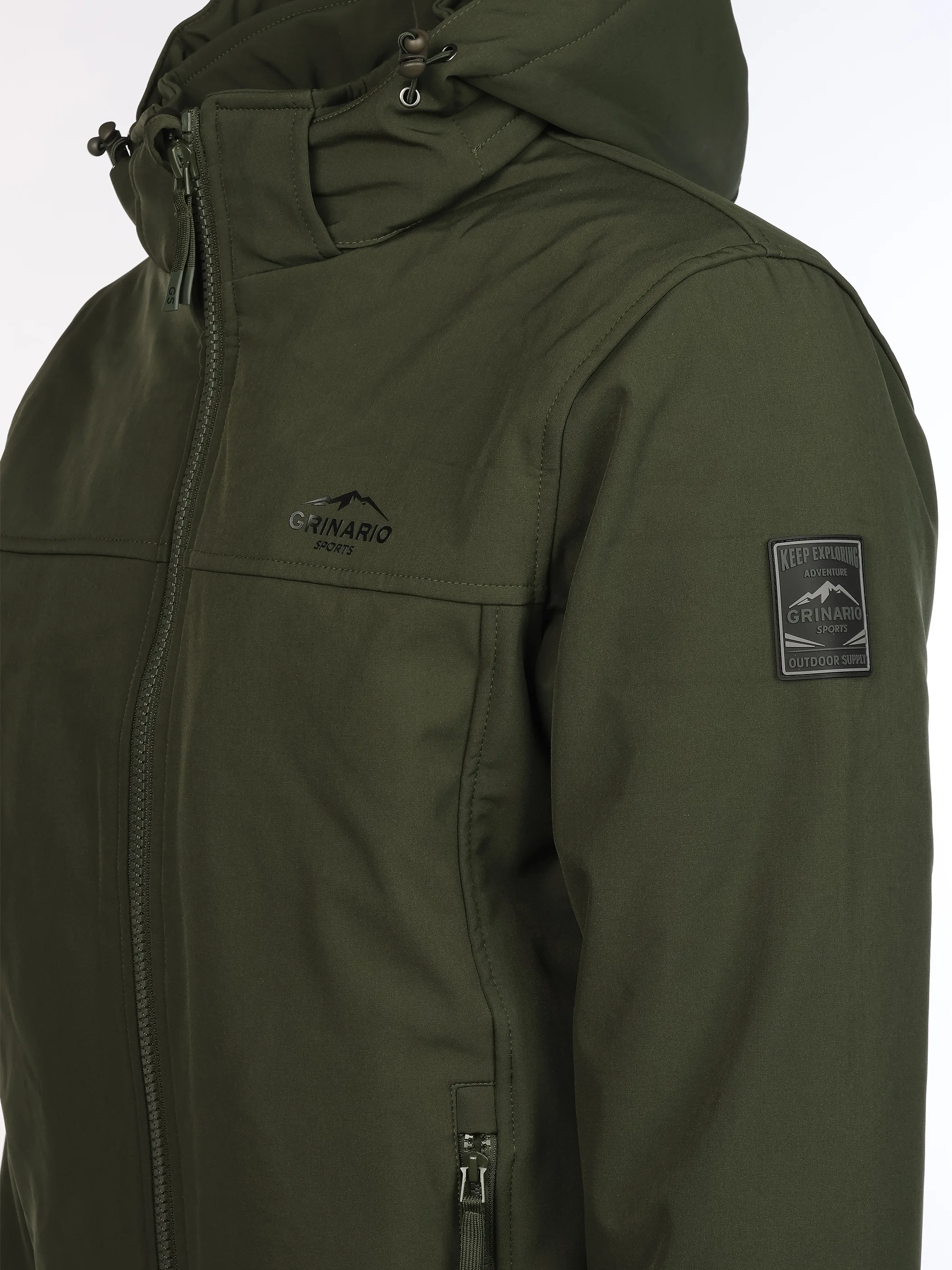 Grinario Sports He-Softshelljacke gefüttert, m. abnehmbarer Kapuze Oliv 928824 DUFFEL BAG 4