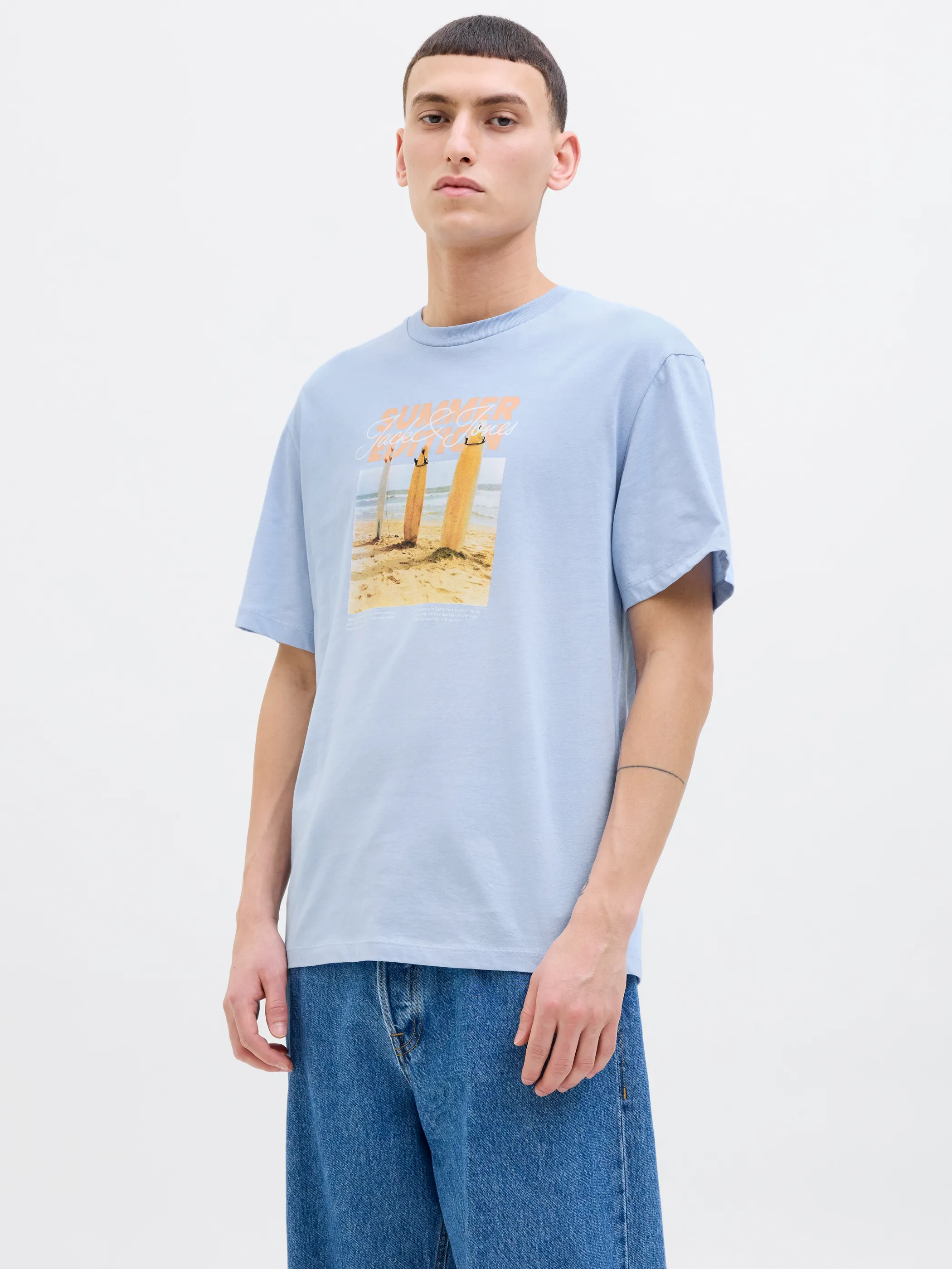 Jack Jones 12269429 JJPORTO TEE SS CREW N Blau 904467 175780 3