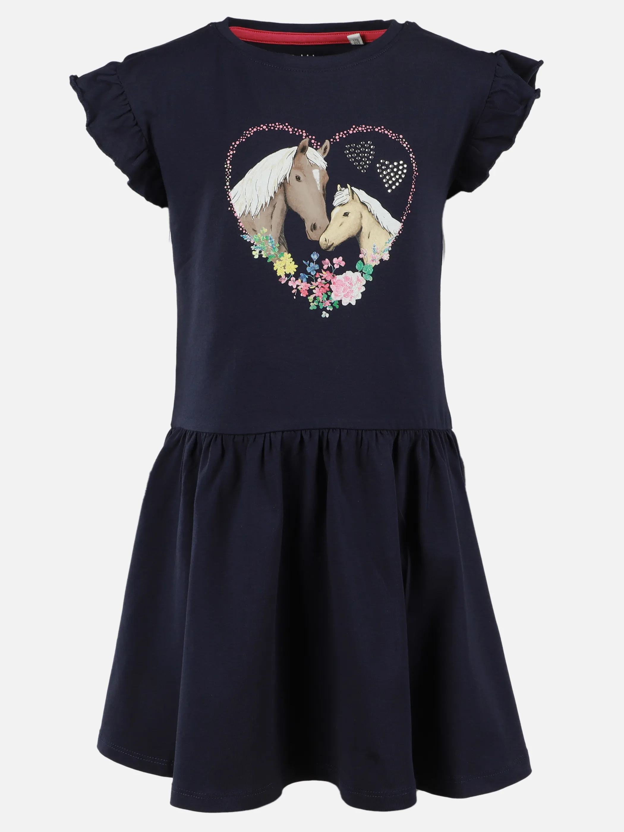 Bubble Gum KM Kleid mit Pferde Frontprint Marine 905563 NAVY 1